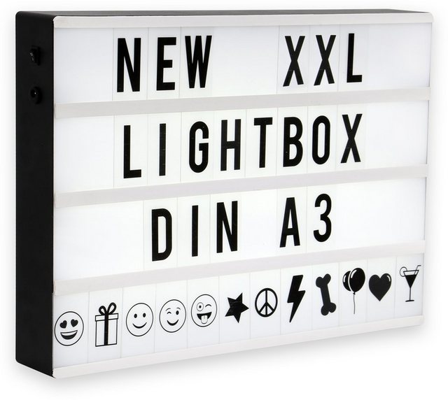 B.K.Licht LED Lichtbox, LED Lightbox XXL Lichtbox Leucht-Kasten Dekolicht LED-Schild Kino-Leuchte A3 SET-Otto
