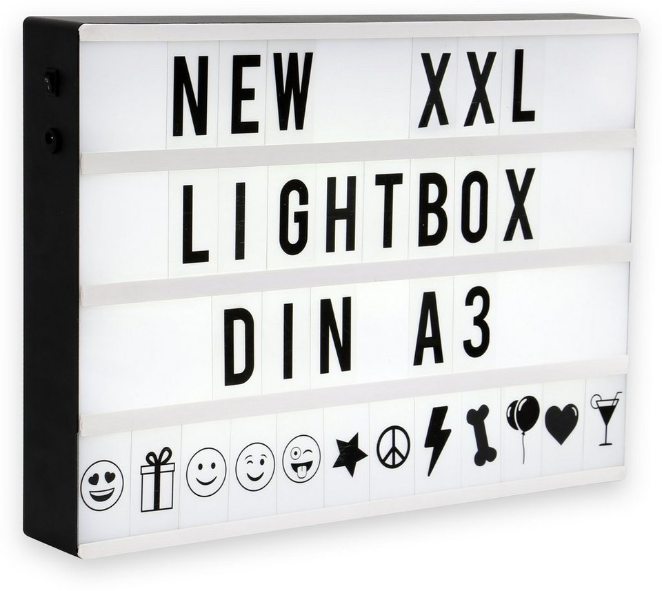 B.K.Licht LED Lichtbox, LED fest integriert, Kaltweiß, LED Lightbox XXL,  Lichtbox, Dekolicht, LED-Schild, Kino-Leuchte