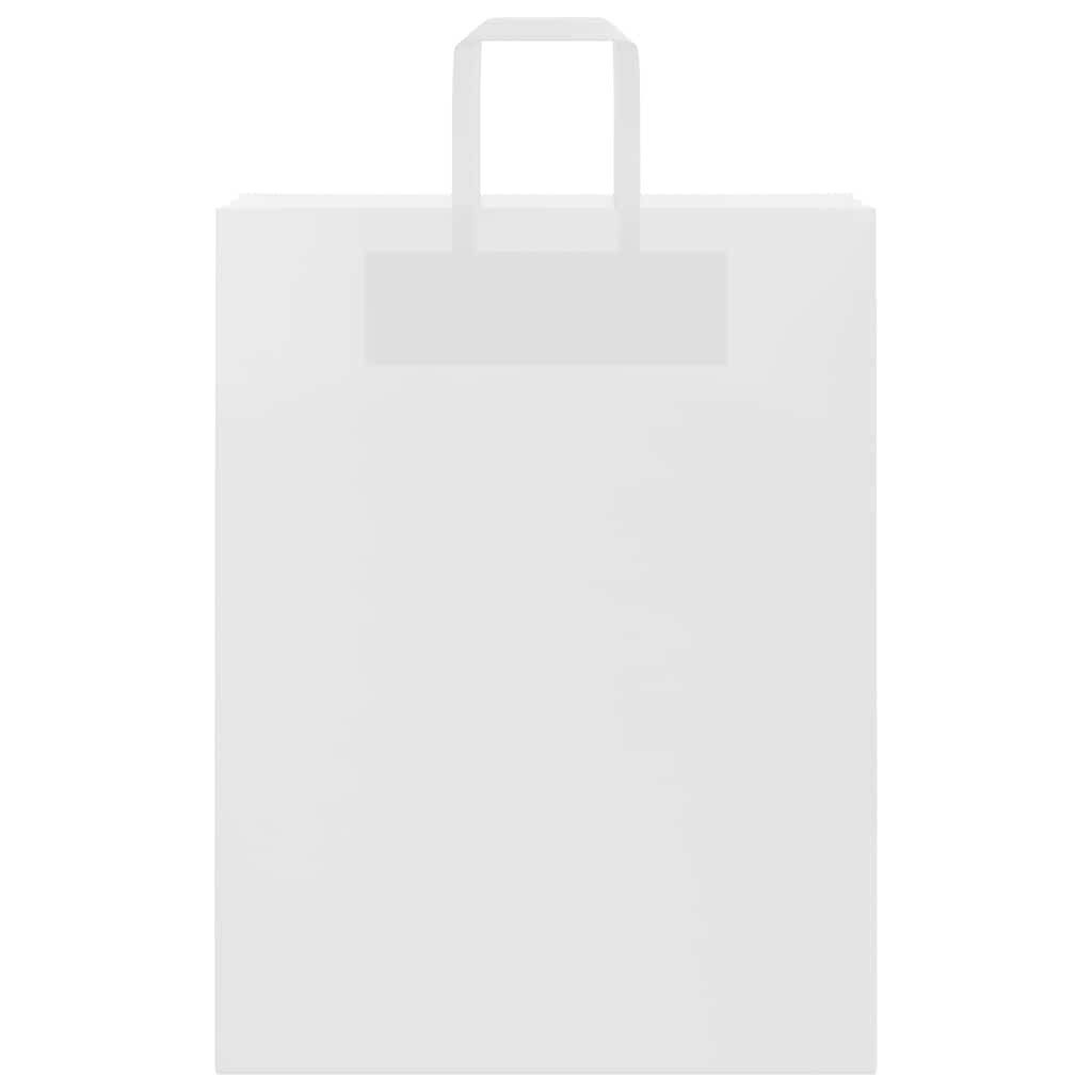 vidaXL Tragetasche, Papiertragetaschen 250 Stk. mit Henkeln Weiß 32x12x42 cm