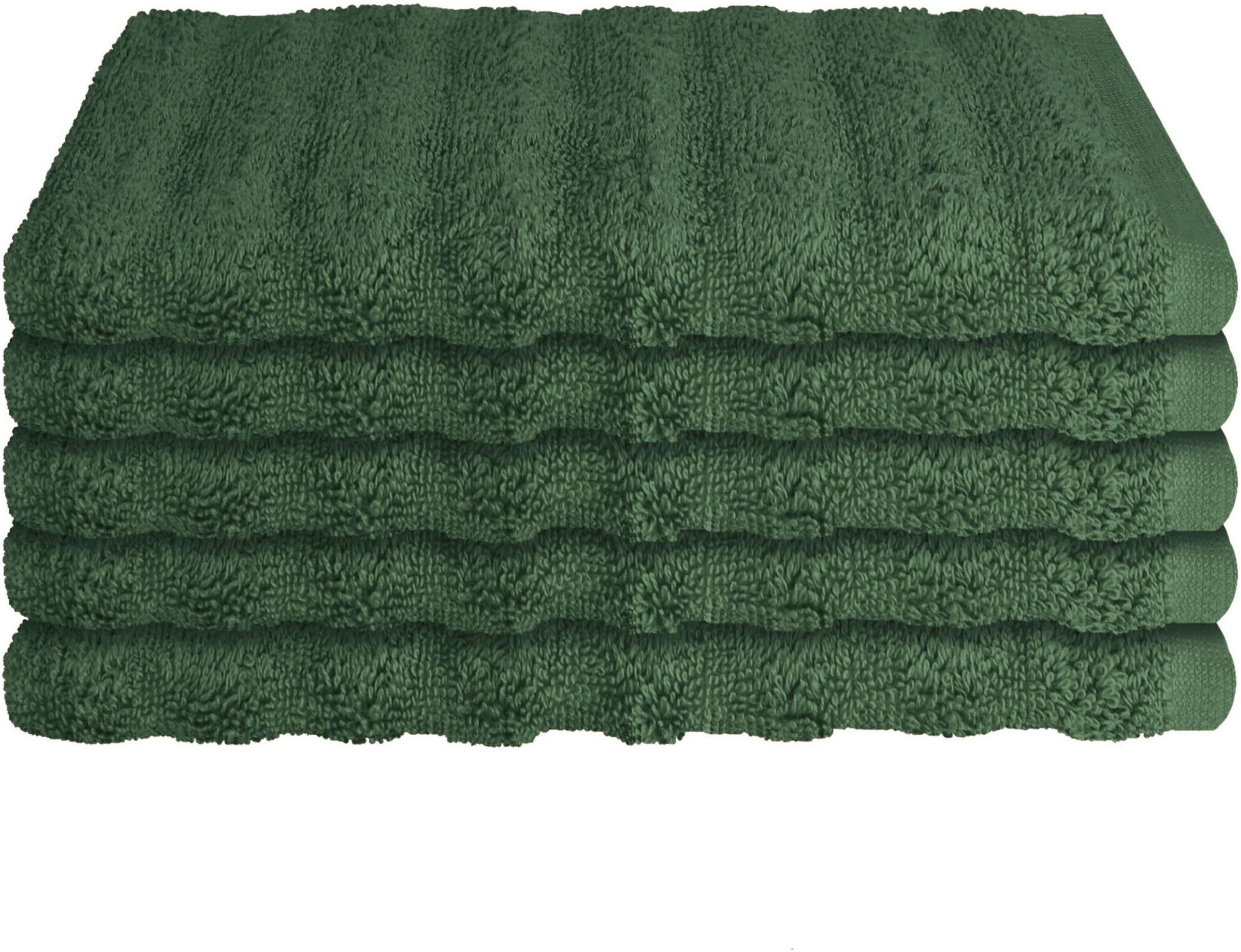 Schiesser Gästehandtücher Neapel aus 100% Baumwolle mit eleganter Hoch-Tief-Optik, Frottier (5-St), OEKO-TEX® MADE IN GREEN