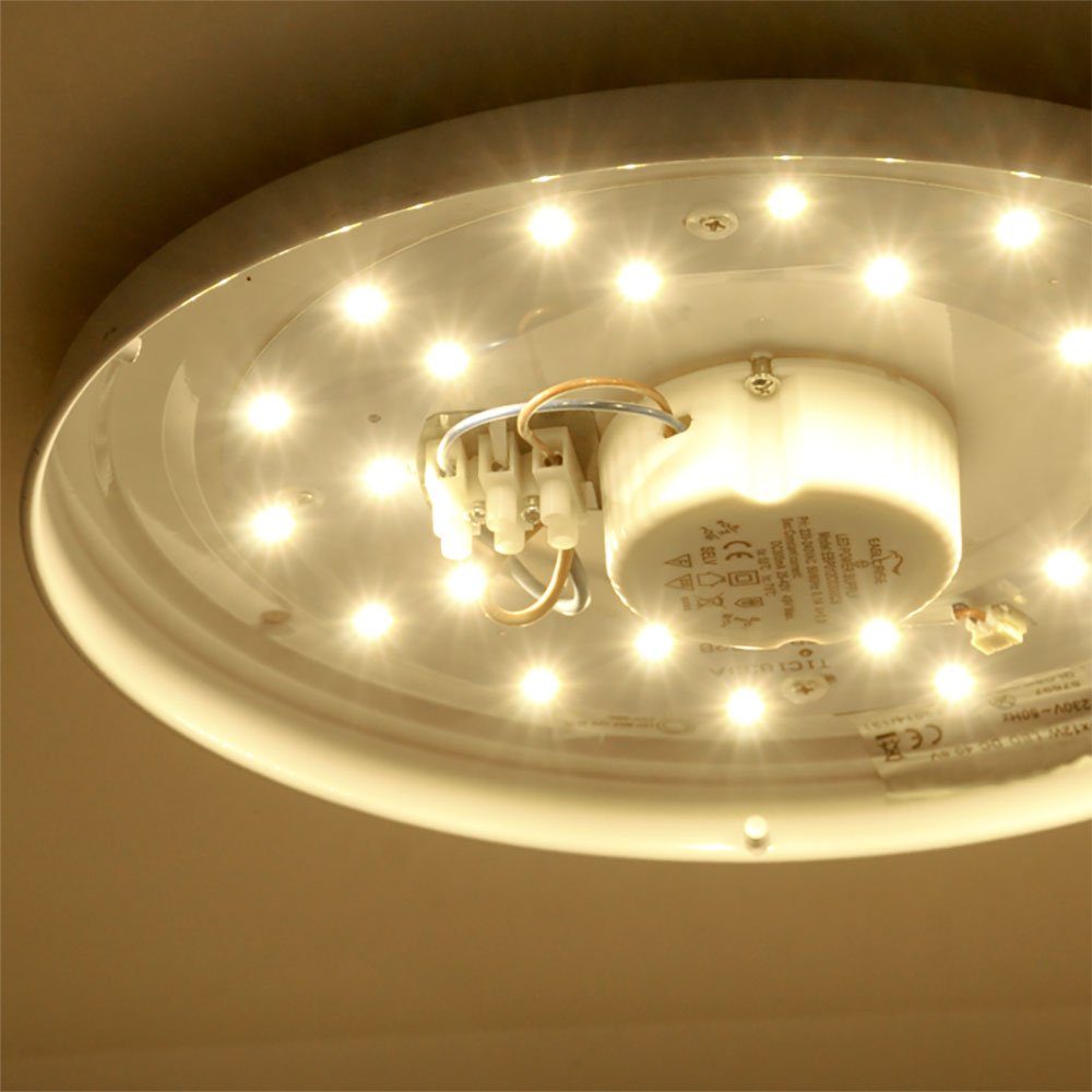etc-shop LED Deckenleuchte, LED-Leuchtmittel fest Strahler Warmweiß, Zimmer Beleuchtung Wohn Decken ALU Lampe LED rund Leuchte verbaut