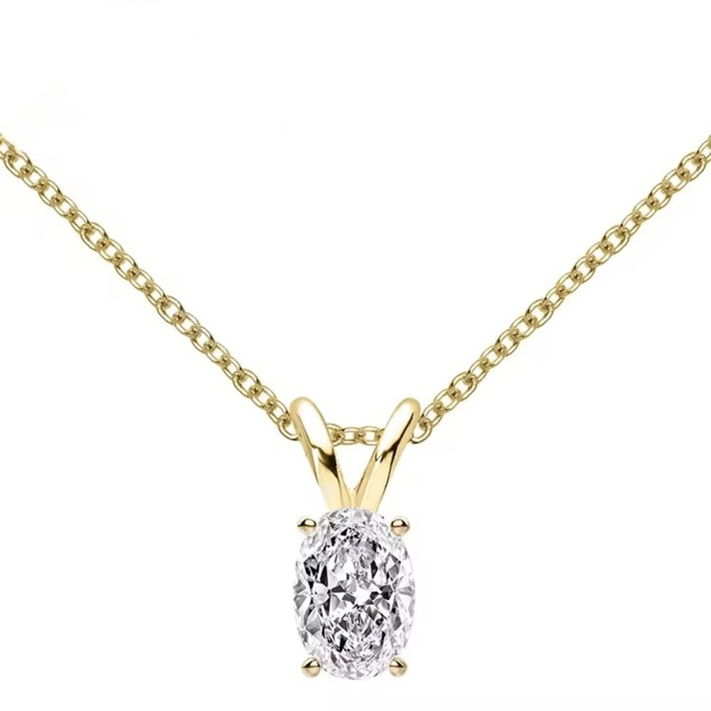 ROUGEMONT Kette mit Anhänger Extravagante Moissanit Halskette im Ovalschlif günstig online kaufen