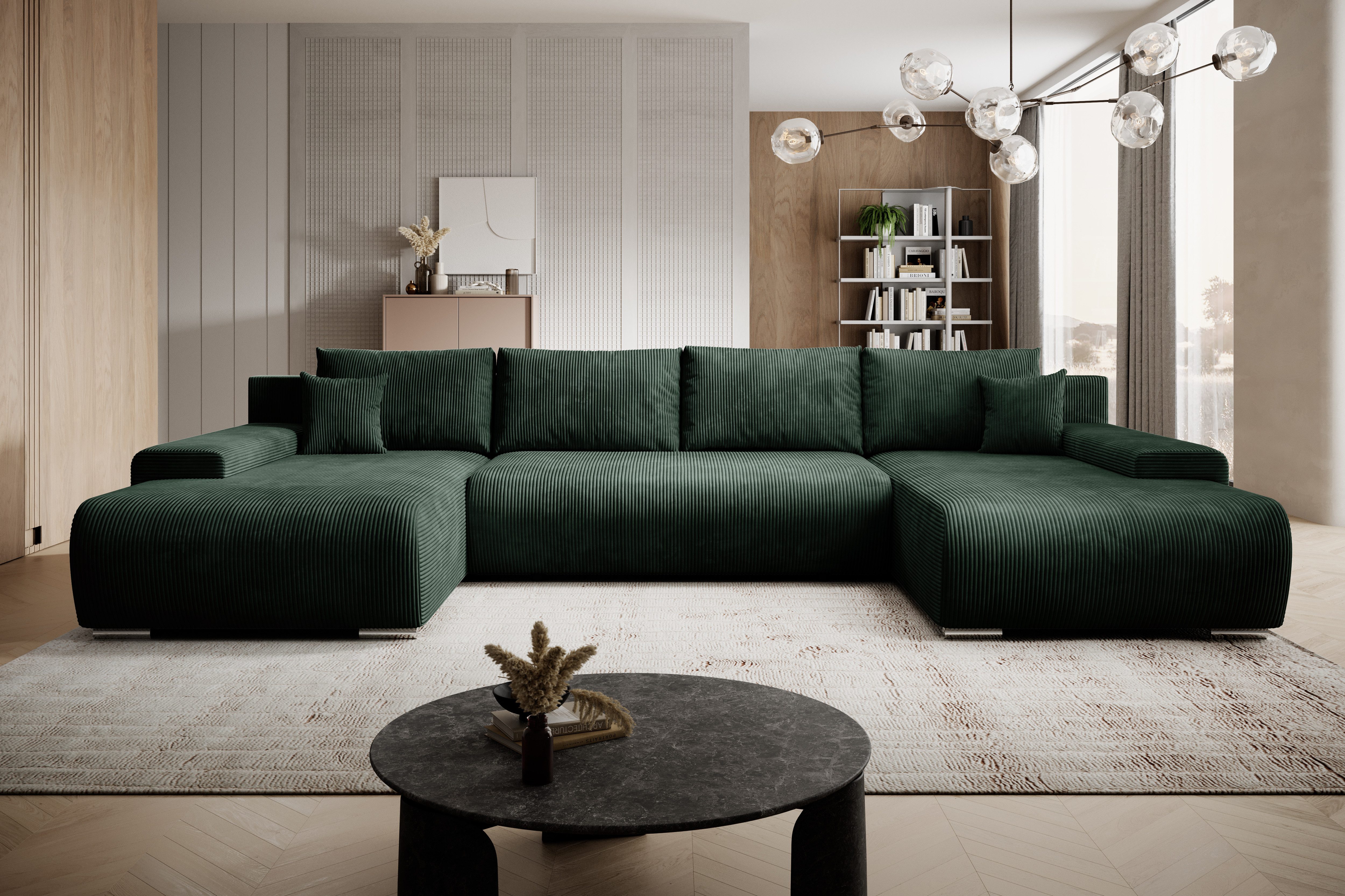 PROMETO Möbel Ecksofa Credo Ecksofa U-Form, mit Schlaffunktion und Bettkast günstig online kaufen