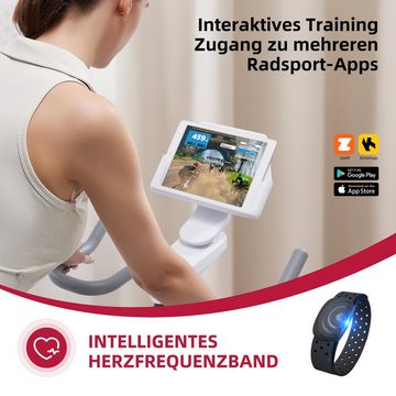JASPORT Speedbike S3 (mit Pulsgurt, mit Handtuch), App mit Video on Demand Trainingskursen, Kinomap & Zwift kompatibel
