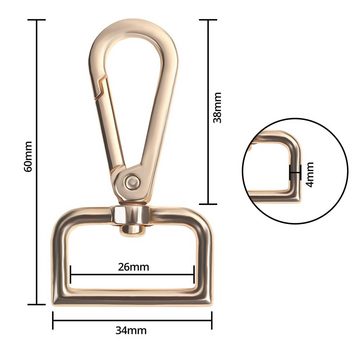 Belle Vous Rundstahlkette Metal Keychain Hooks with D-Ring (16-Pack), Metall, Metal Keychain Hook with D Ring (16 Pack)