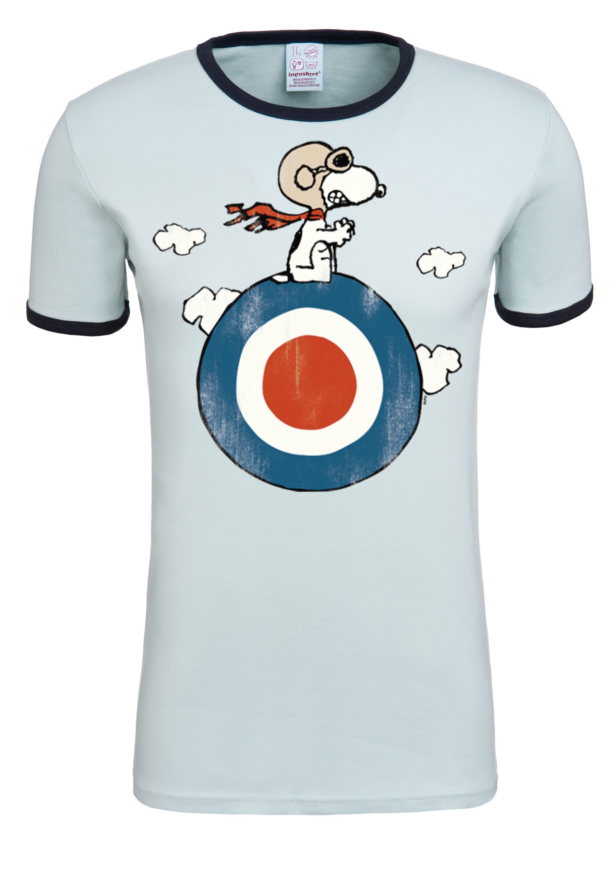 LOGOSHIRT T-Shirt Peanuts Print lizenziertem mit - Snoopy