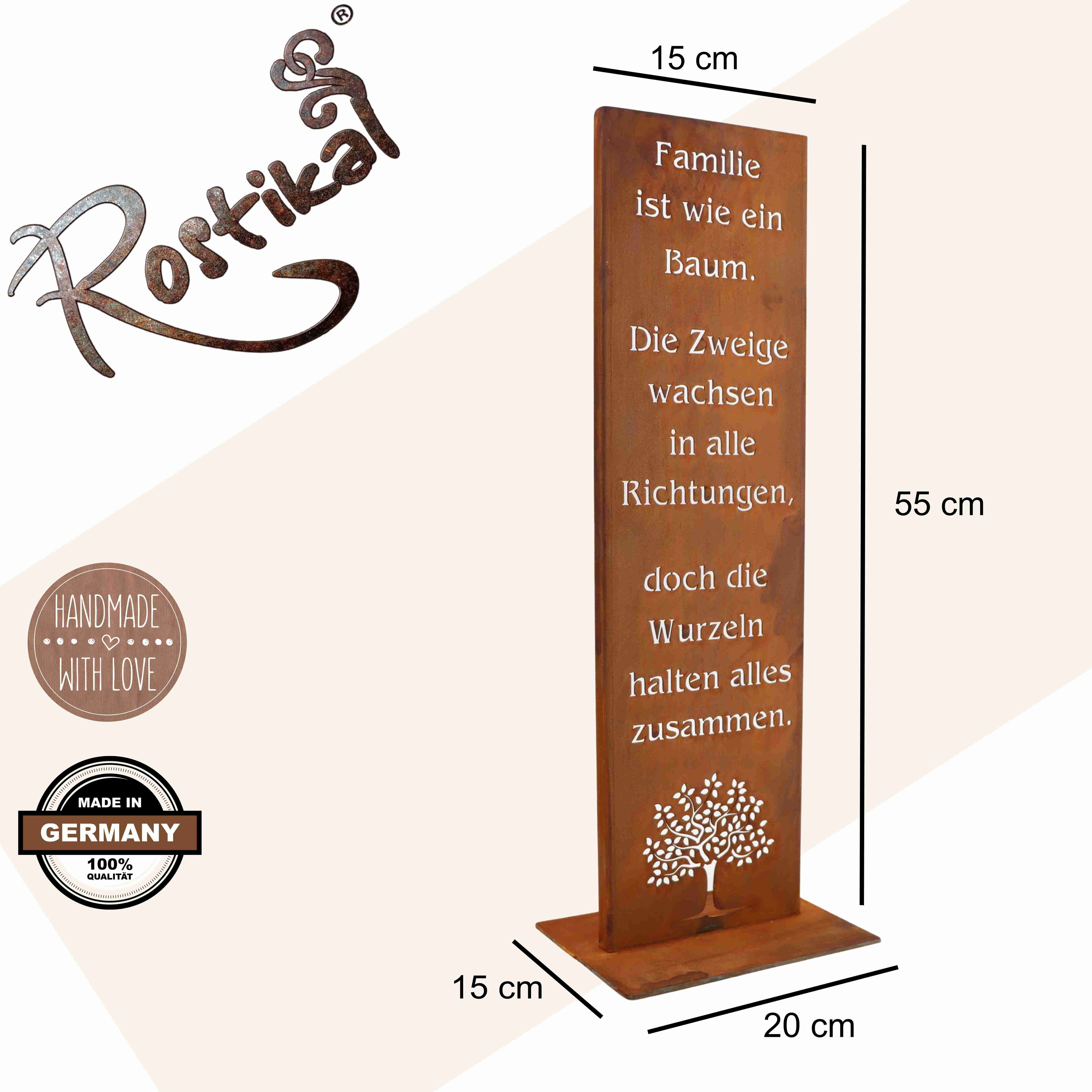 Rostikal Gartenfigur Gartendeko Rost Gartenschild Familie günstig online kaufen