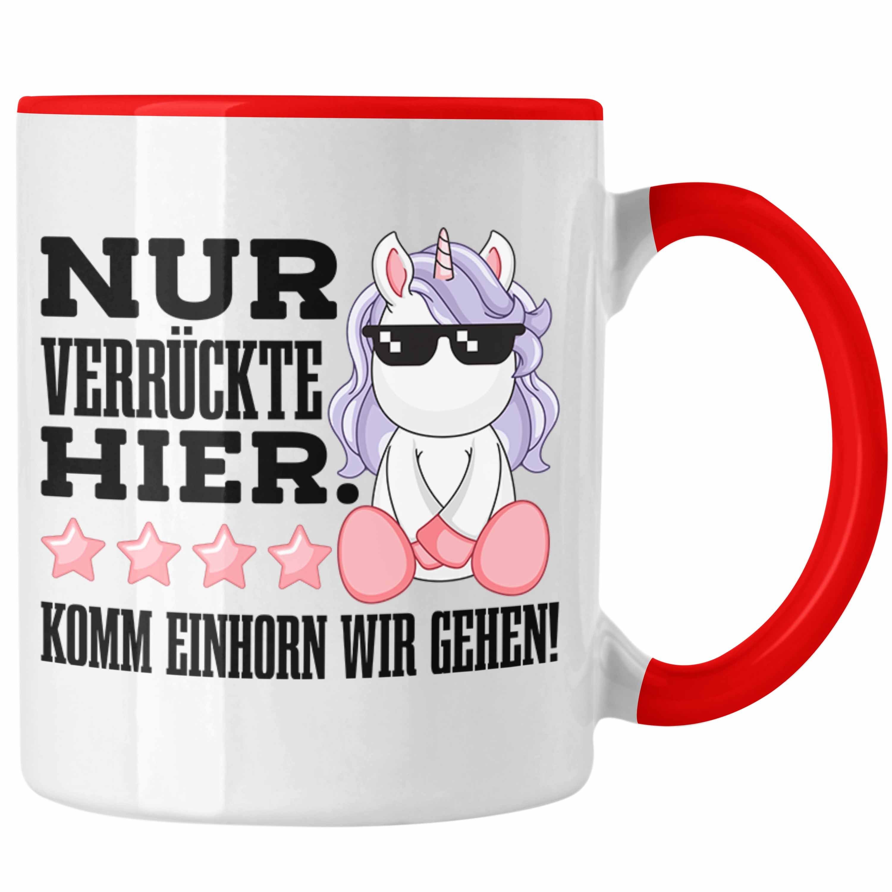 Frauen Kaffeetasse Arbeit Mama Nur Tasse - Freundin Tasse Trendation Mit Hier Einhorn Spruch Geschenkidee Rot Trendation Kollegin Verrückte Lustige Geschenk