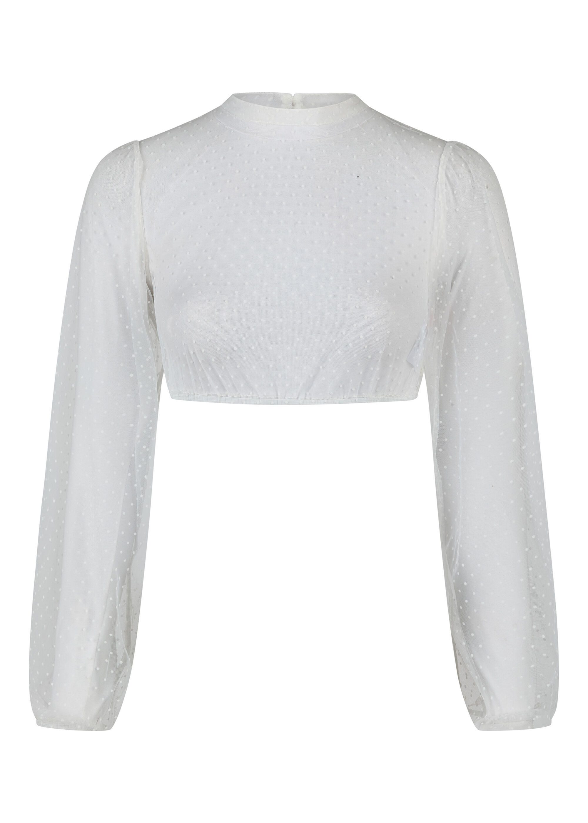 Spieth & Wensky Dirndlbluse Eduarda (1-tlg) Transparent, mit zartem Punktemuster
