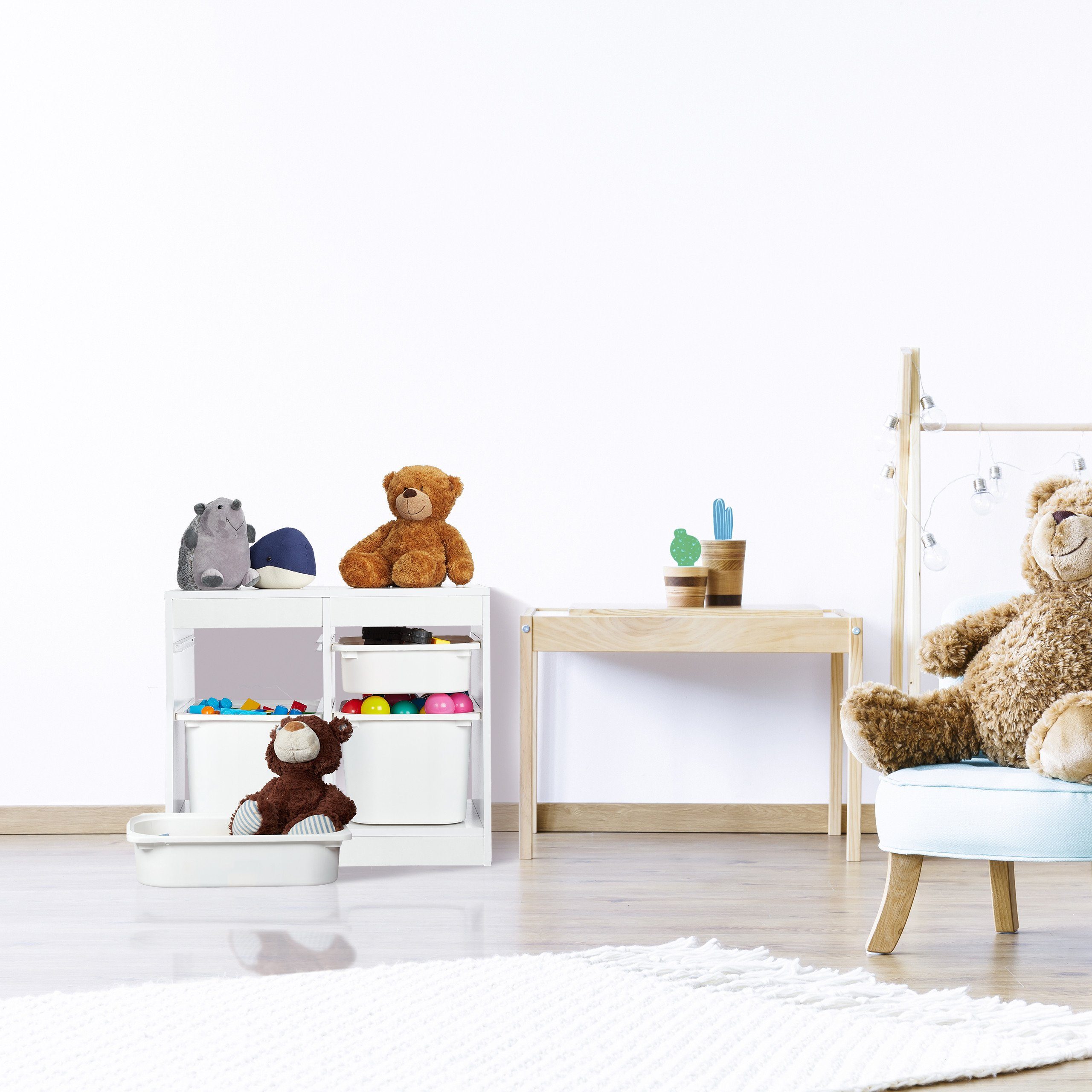 relaxdays Mehrzweckregal »Spielzeugregal mit 4 Boxen« online kaufen | OTTO