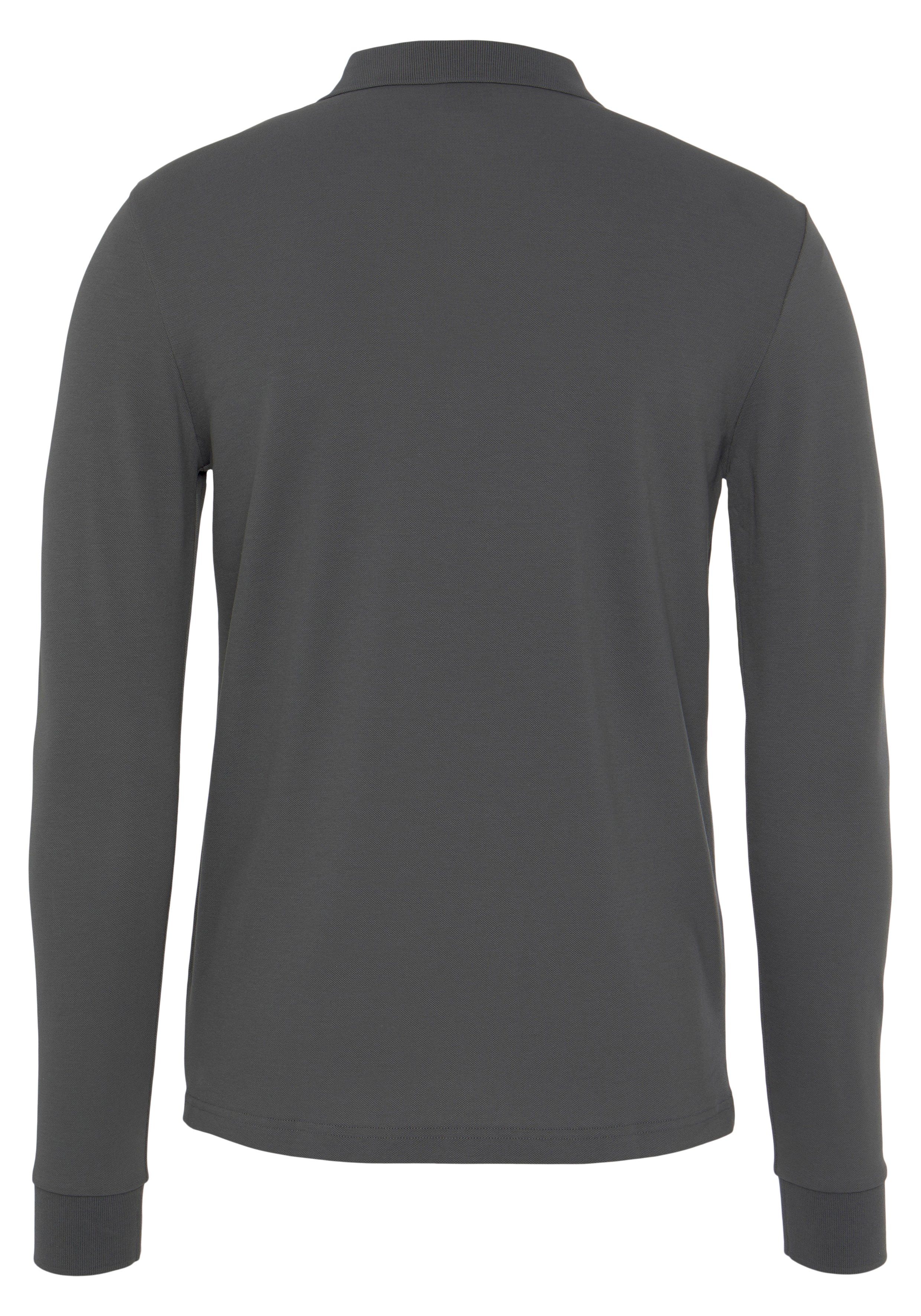 BOSS ORANGE Langarm-Poloshirt Passerby mit dark grey kurzer Knopfleiste
