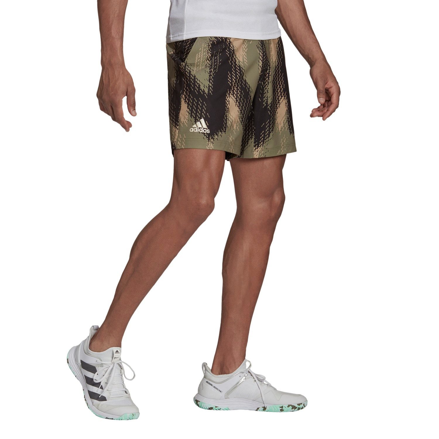 adidas Performance Shorts Tennishose Printed 7inch Primeblue kurz orbitgrün Herren