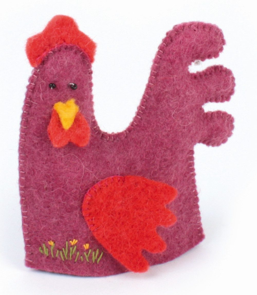 El Puente Eierbecher Eierwärmer "Hühnchen" aus Filz, Handmade, Fair Trade