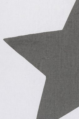 ELBERSDRUCKE Dekokissen BIG STAR 07 grau- weiß, Reißverschluss, Kissenhülle mit Füllung, Stern, bedruckt, gemustert