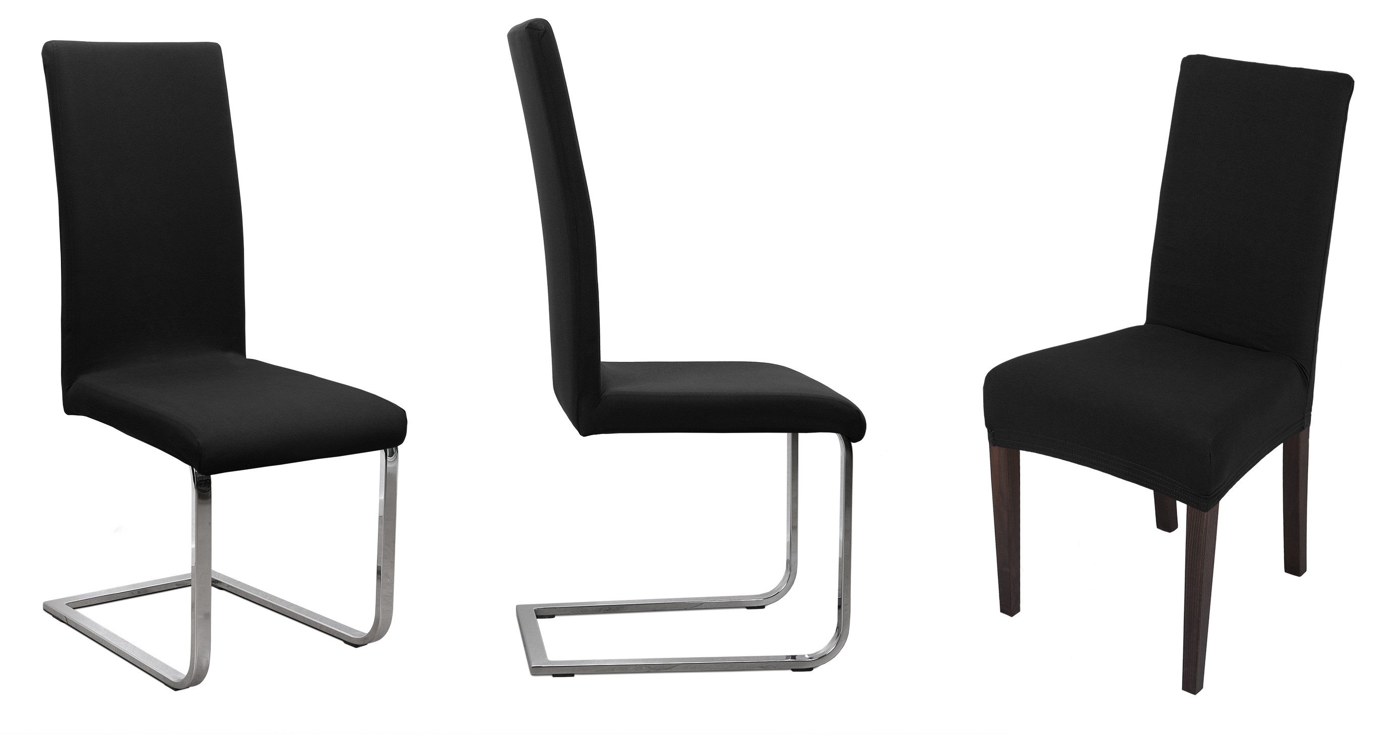 Beautex Stuhlhusse Jersey Baumwolle elastisch für Stühle und Schwingstühle 2er Set