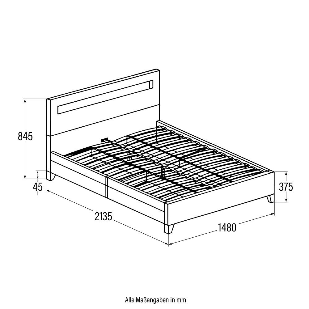 HOME DELUXE Bett NUBE mit Schubladen - 140 x 200 (inkl. Lattenrost), Polste günstig online kaufen