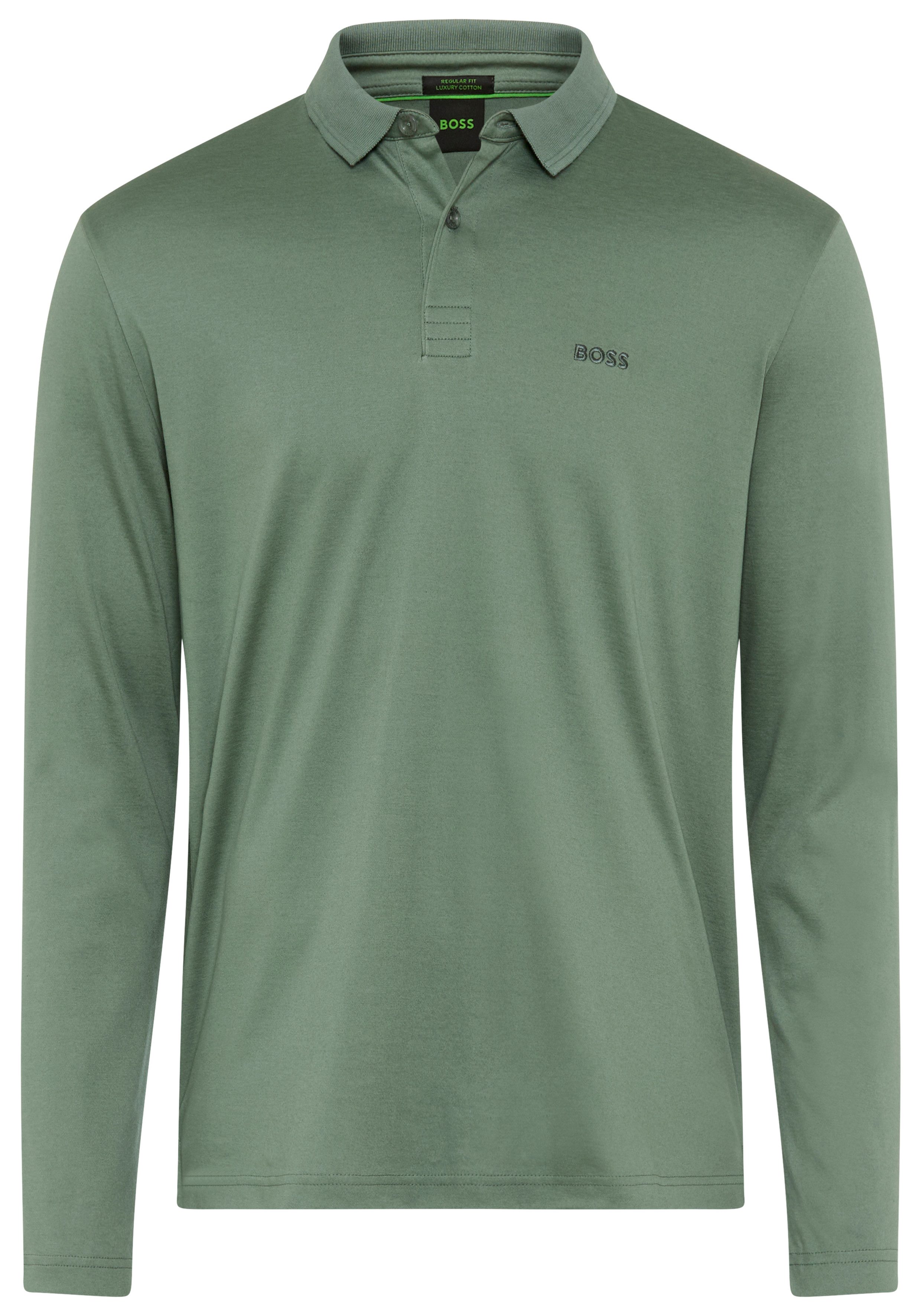 BOSS GREEN Langarm-Poloshirt Pirol Langarm, regular fit, Logo-Stickerei günstig online kaufen