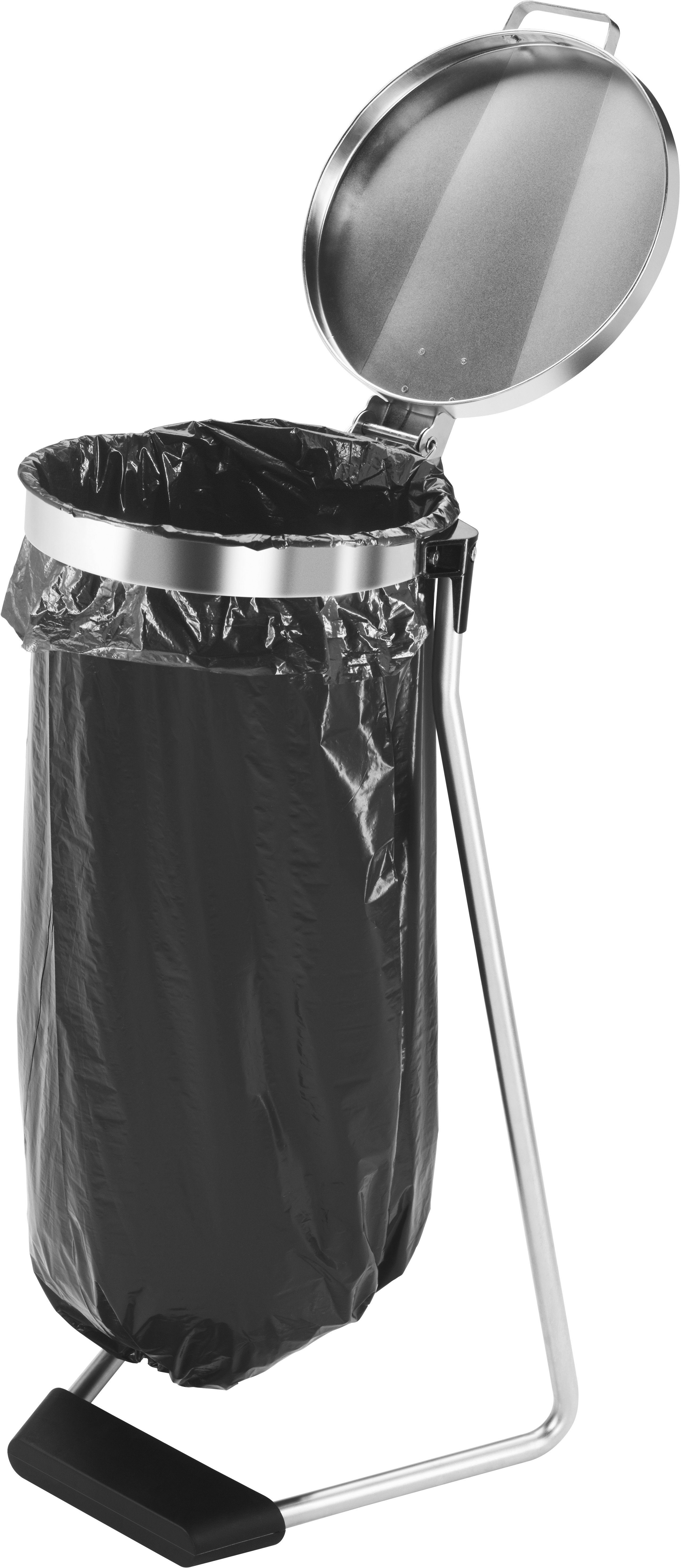 Liter, MSS Müllsackständer Hailo XXXL, 120 grau, Müllbeutelfixierung ProfiLine Design