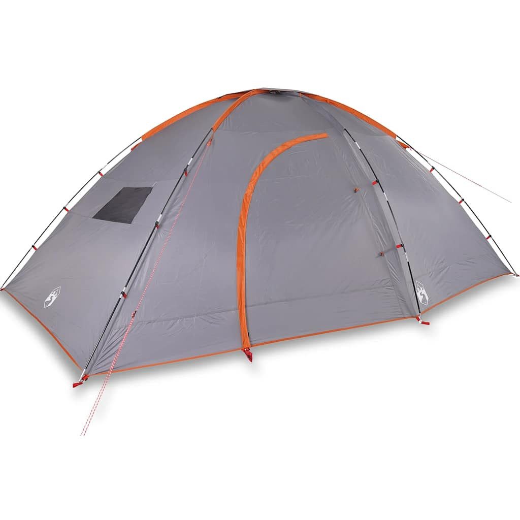 Kuppelzelt Campingzelt 8 Personen Grau und Orange Wasserdicht