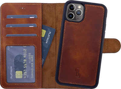 Burkley Flip Case »Apple iPhone 12/ 12 Pro Handyhülle Detachable Case«, herausnehmbare und magnetische Innenhülle, Kartenfächer mit RFID / NFC Blocker