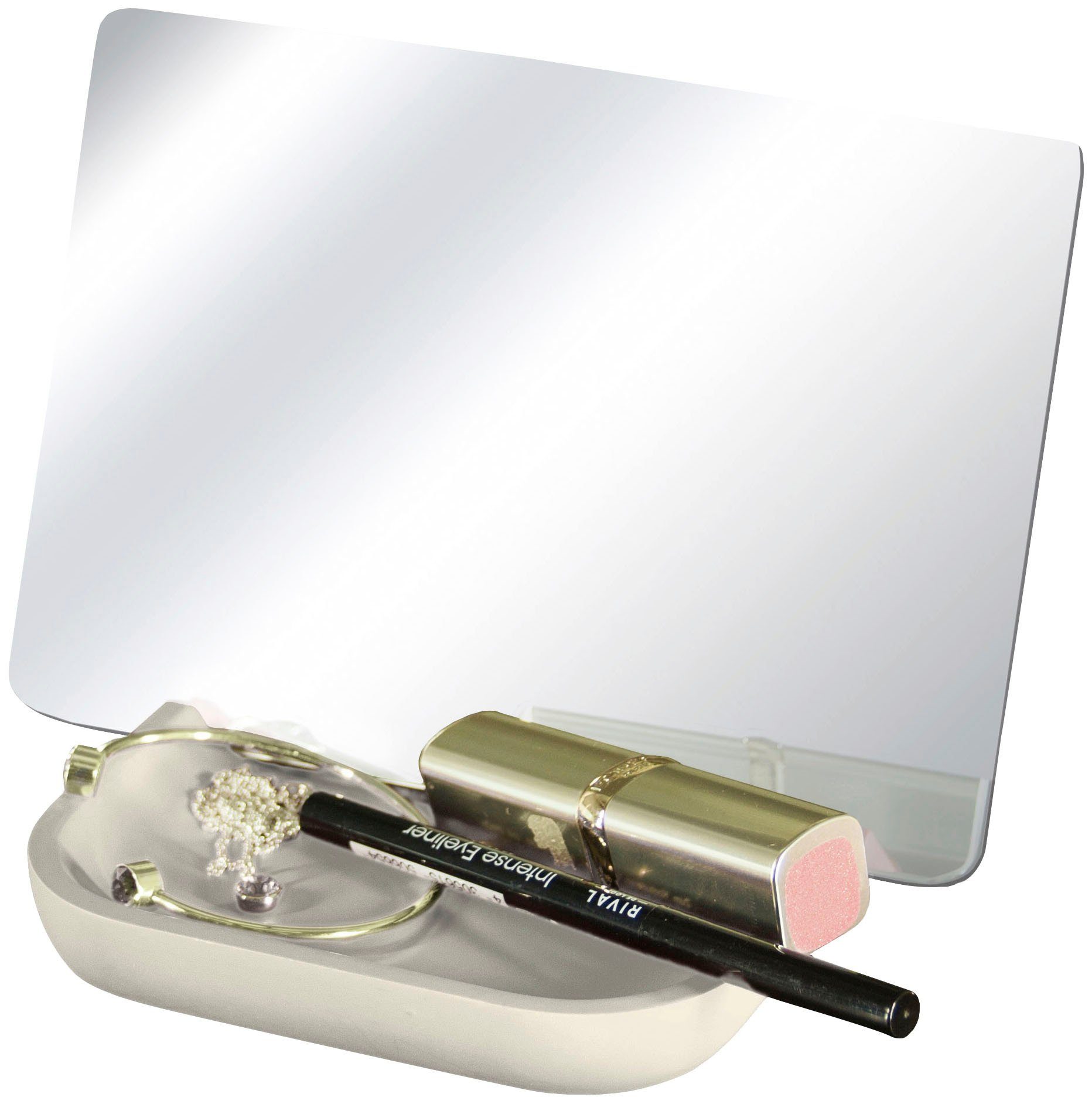Mirror Wolke sandbeige Tray Kleine Schmuckschale (Set), mit Kosmetikspiegel