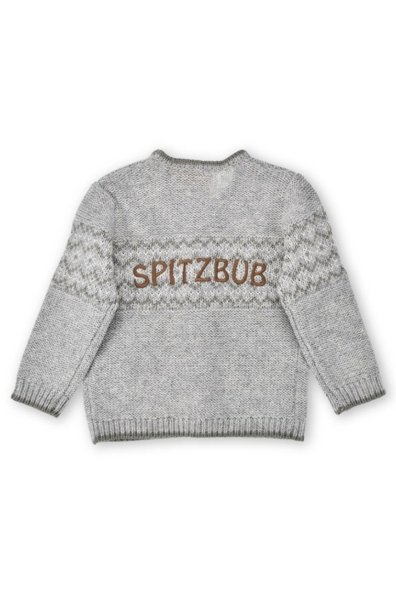 BONDI Trachtenkleid Strickjacke Baby/Kind - SPITZBUB - grau melange