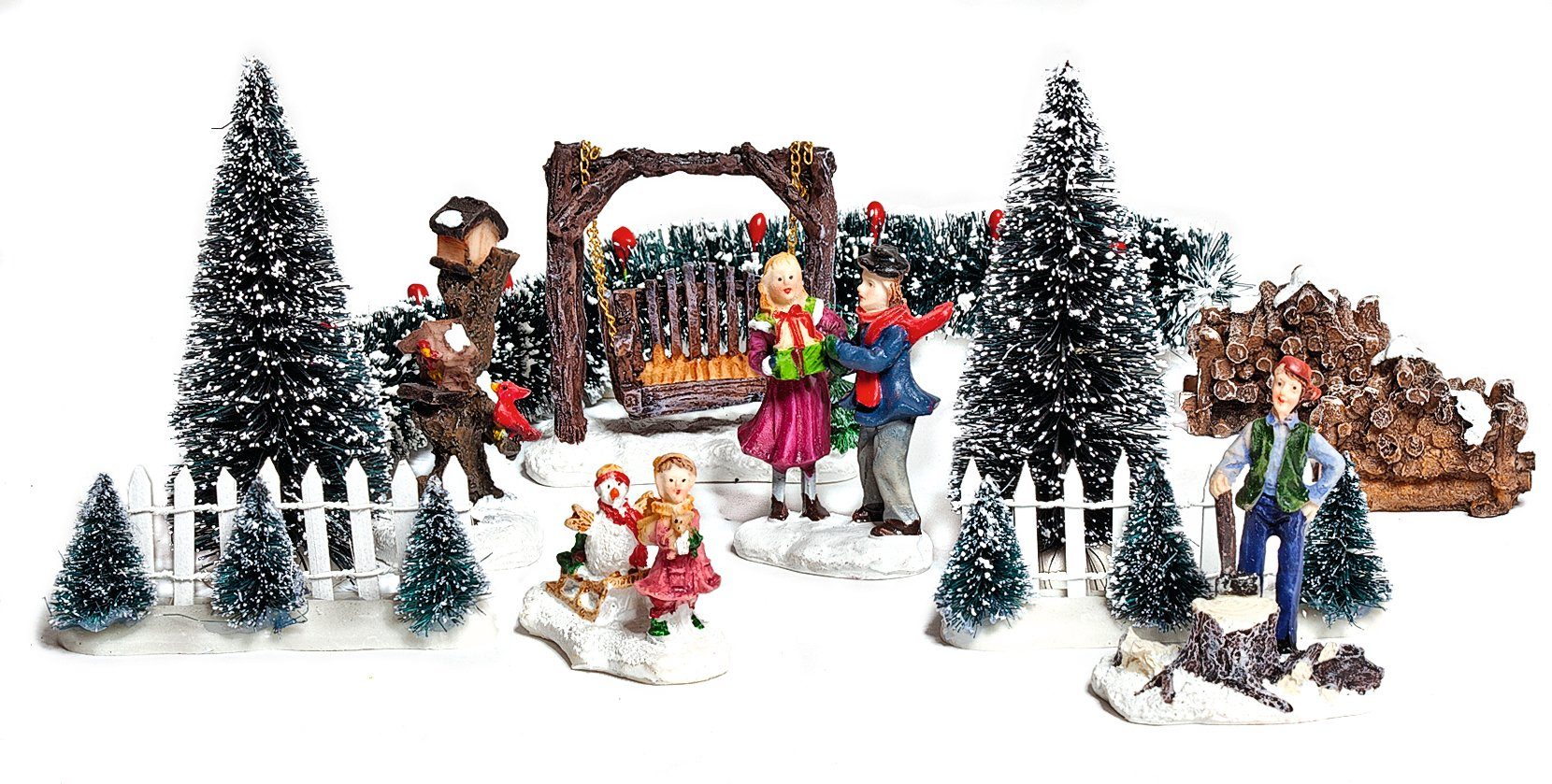 Teile Dekofigur Winter, Set Deko-Miniaturen 12 VBS