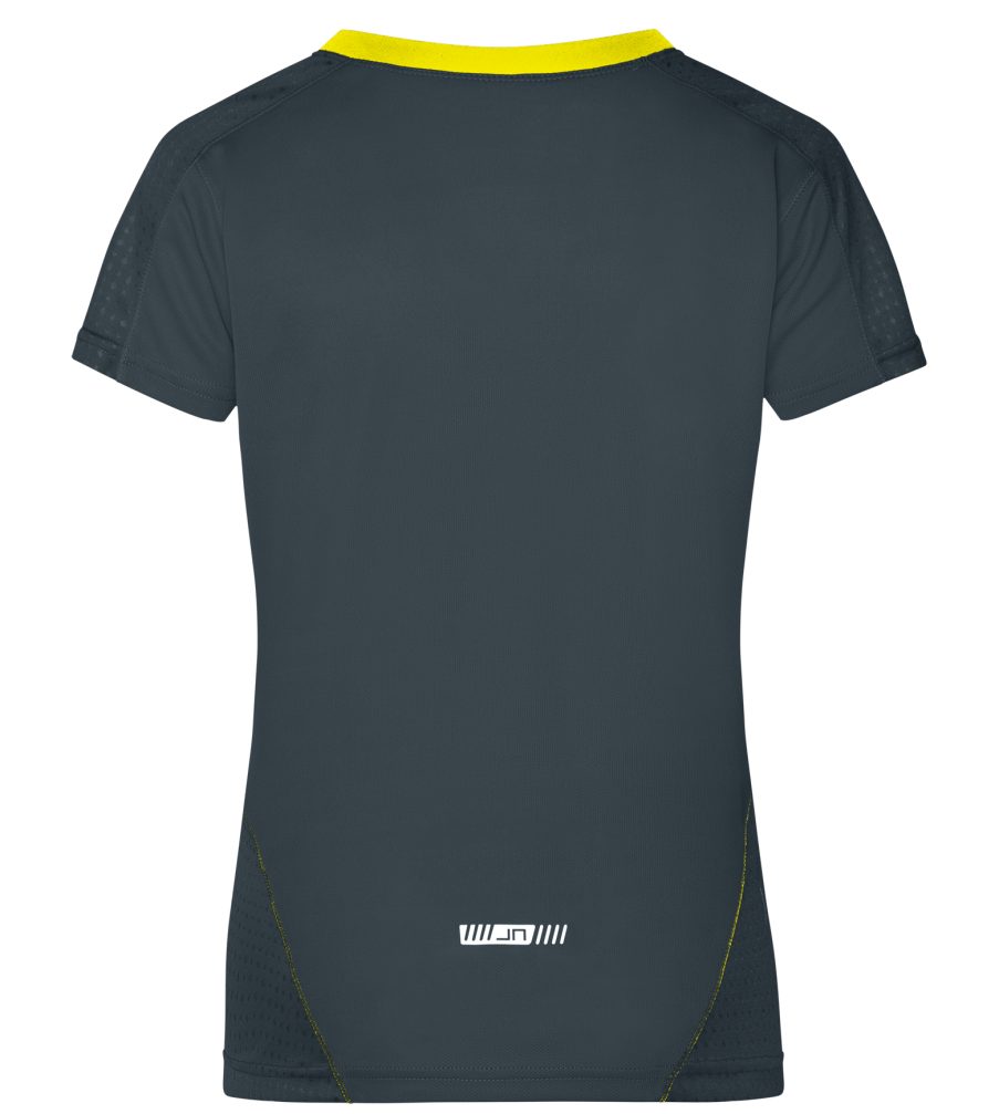 Damen JN471 & und T-Shirt (Doppelpack, 2 Atmungsaktiv Running iron-grey/lemon Feuchtigkeitsregulierend Laufshirt Nicholson James Doppelpack Stück) Kurzarm Laufshirt