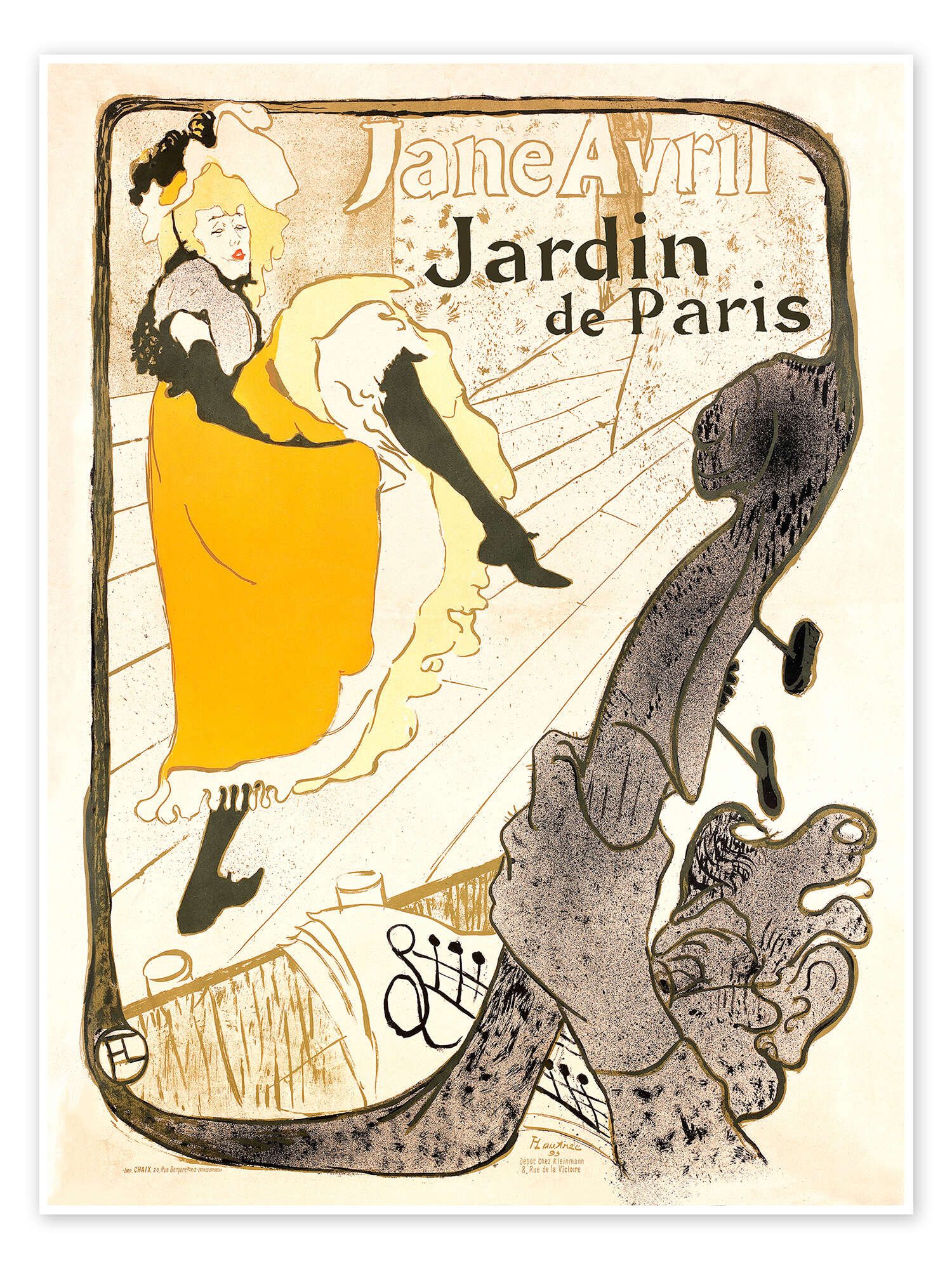Posterlounge Wandbild Jane Avril, Henri de Toulouse-Lautrec, erhältlich als Poster, Leinwandbild, Wandsticker oder Acrylglasbild