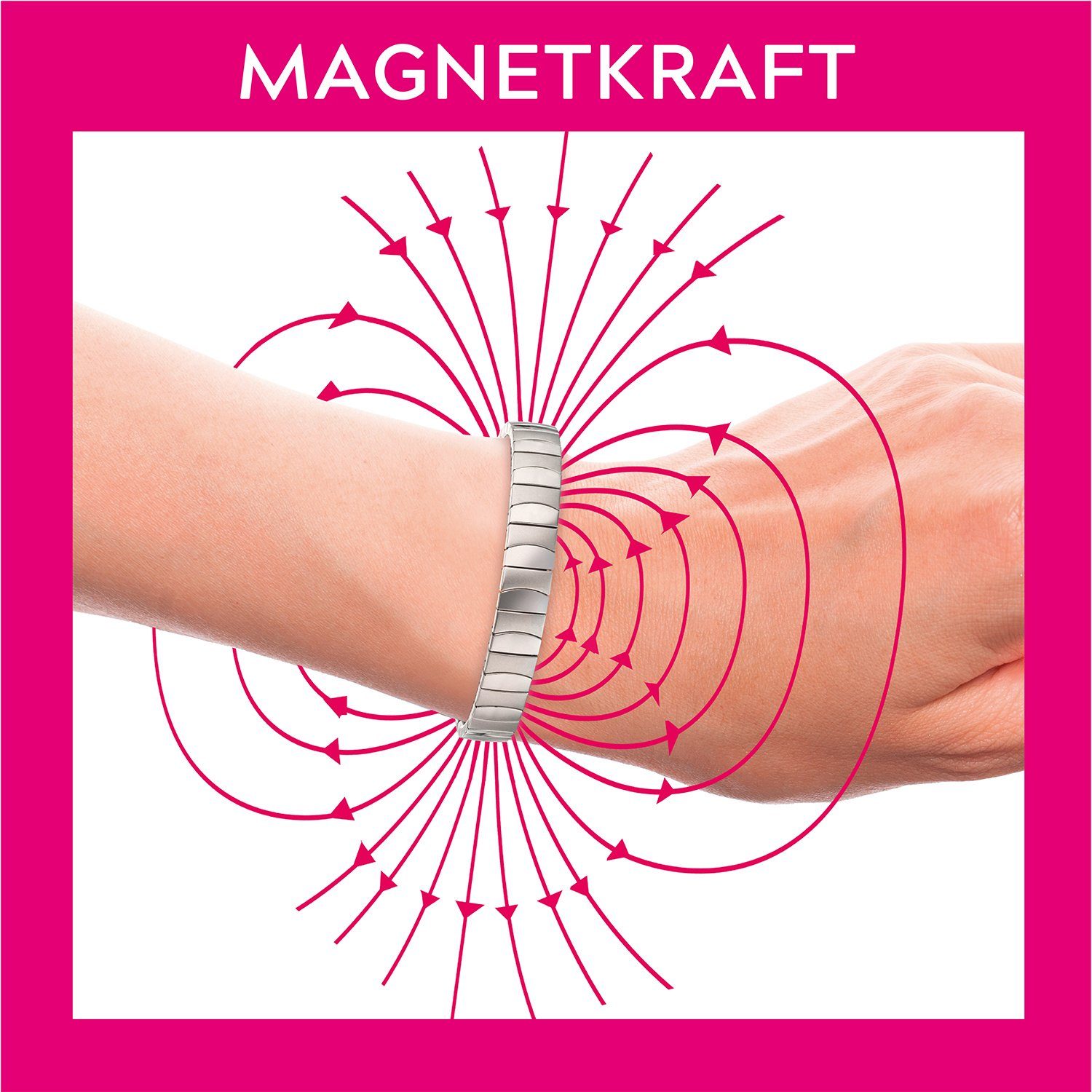 Design MAGNETIX WELLNESS Matt-Glanz Flexi-Magnetarmband Edelstahlarmband