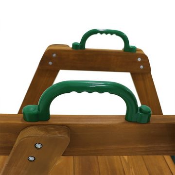 XDeer Doppelschaukel Doppelschaukel für Kinder Robuste Kinderschaukel, mit Rutsche Schaukelgestell aus Massivholz 238.5x240x168.9cm