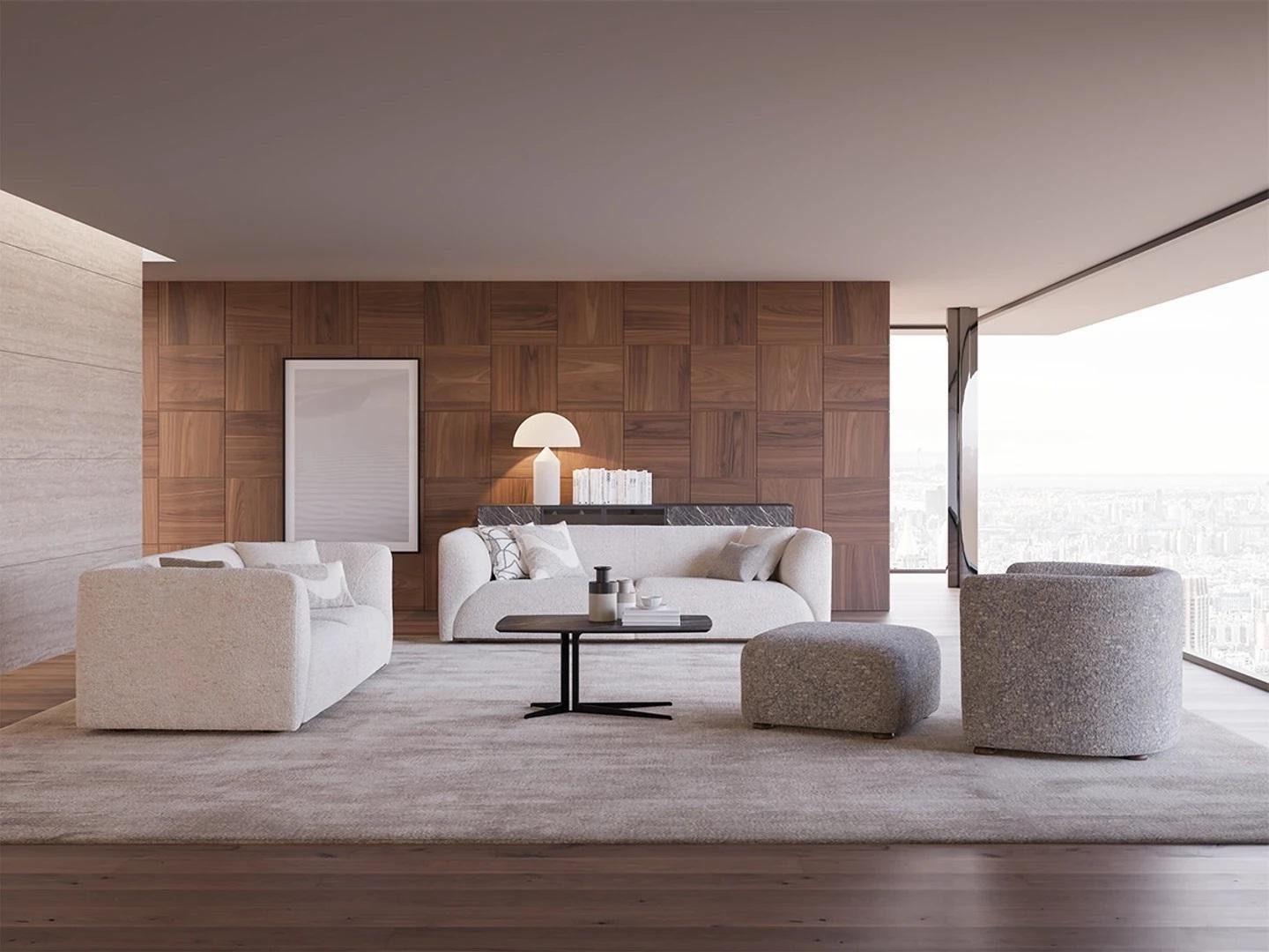Xlmoebel Polstergarnitur Luxuriöse Sofagarnitur in modernem Design mit Hocker, (Sofagarnitur, 4-tlg., Wohnzimmer Set 4tlg (Sofagarnitur 3 + 3 + 1 Sitzer + Hocker), Hergestellt in Europa