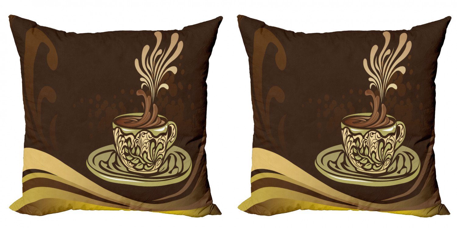 Ornamental Digitaldruck, Abakuhaus Stück), Modern Kaffeetasse-Entwurf Kissenbezüge Accent Kaffee (2 Doppelseitiger