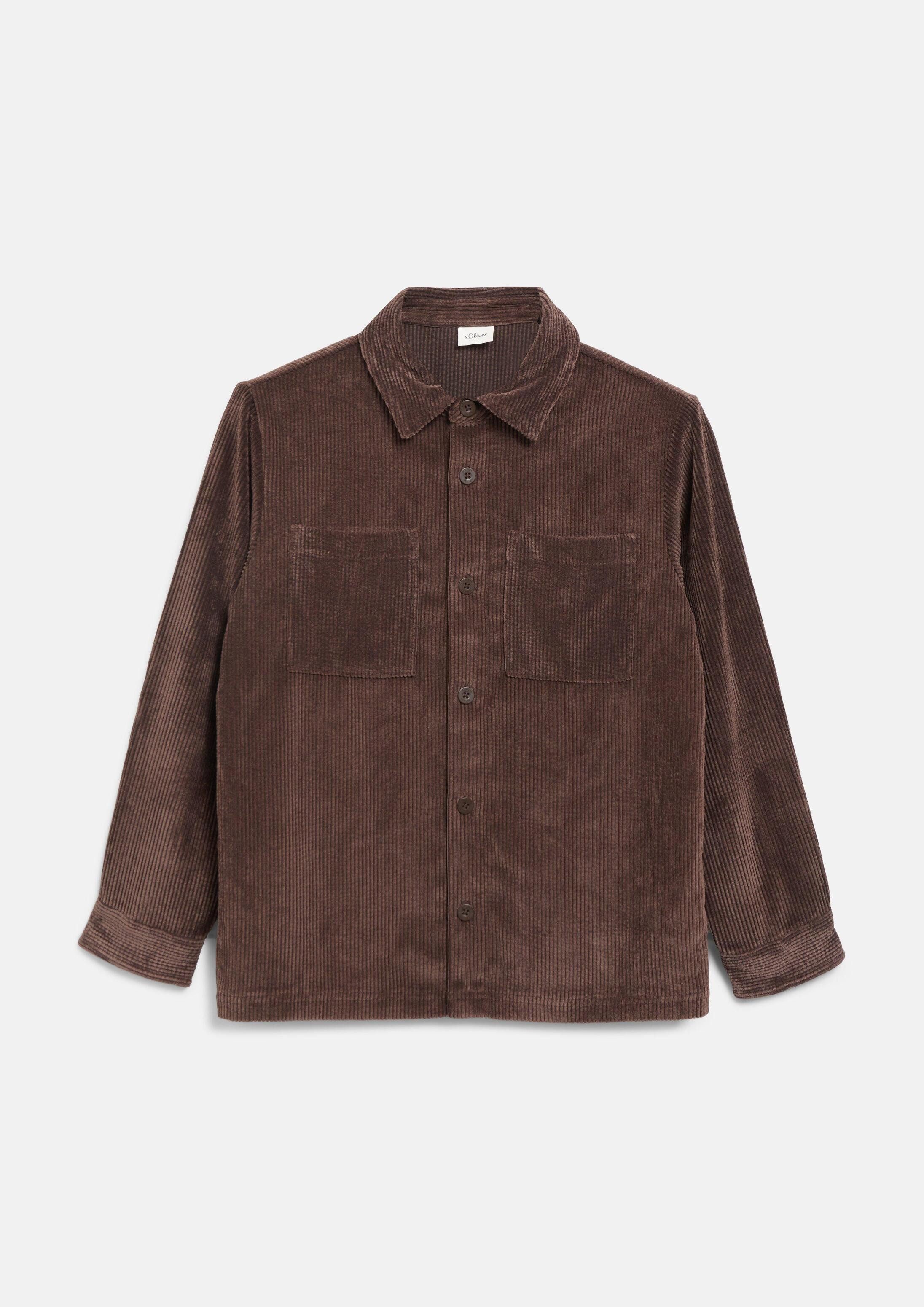 s.Oliver Hemdjacke Indoor-Jacke Overshirt aus Cord mit Brusttaschen