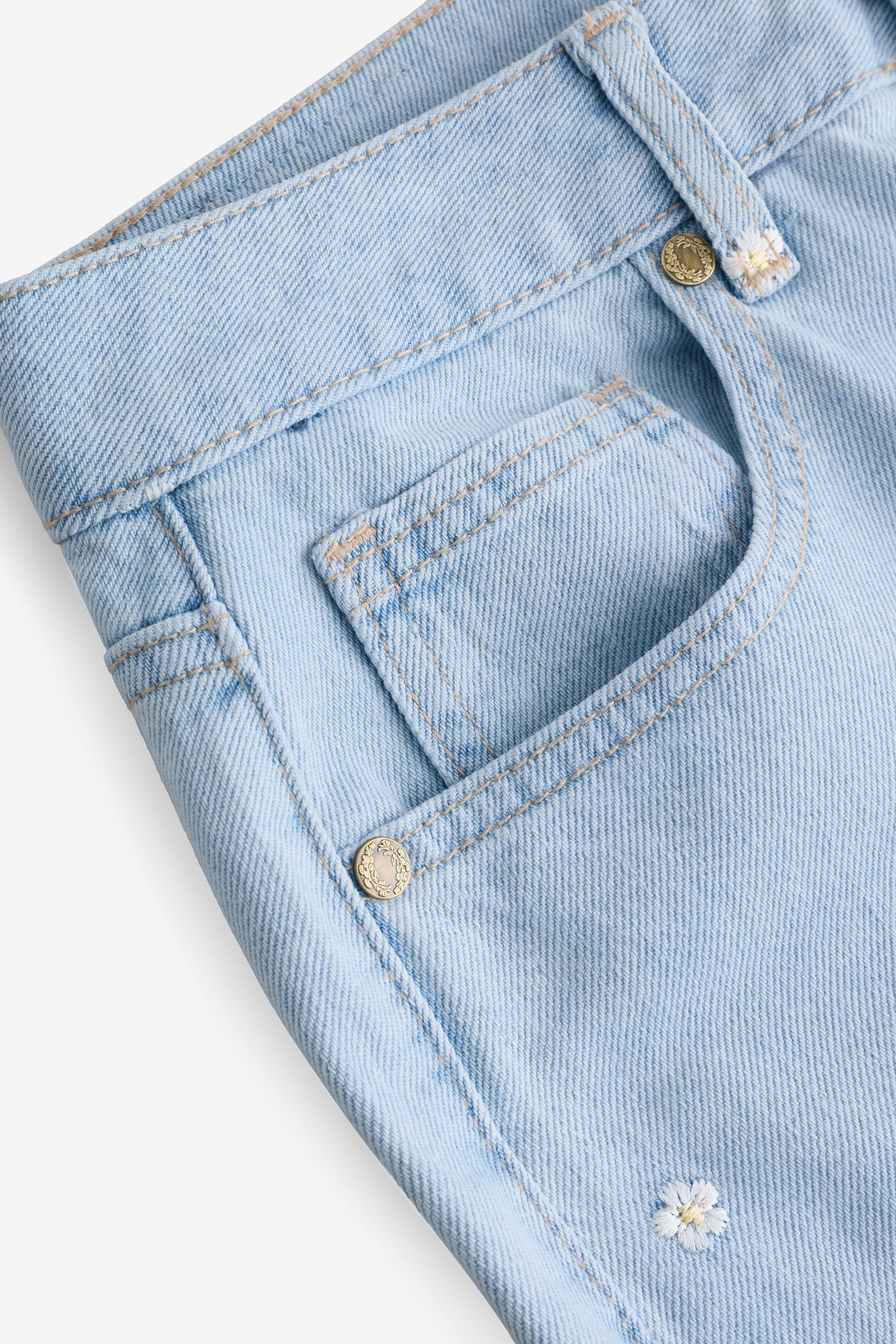 LAURA ASHLEY Straight-Jeans Laura Ashley Jeans mit geradem Bein und Stickerei (1-tlg) – Bild 5 von 5