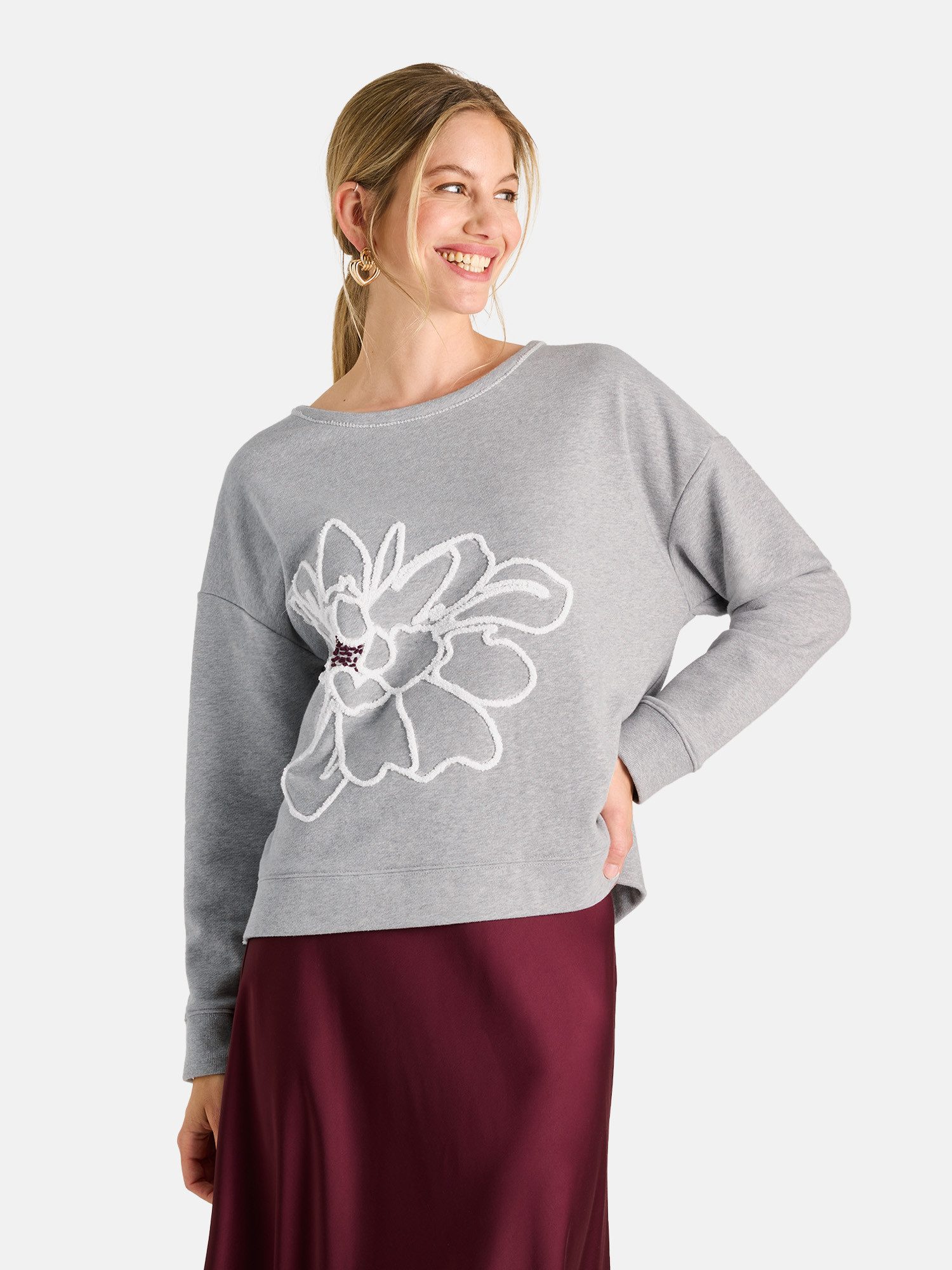 Lieblingsstück Sweatshirt AjaL mit floralem Motiv, Rundhals