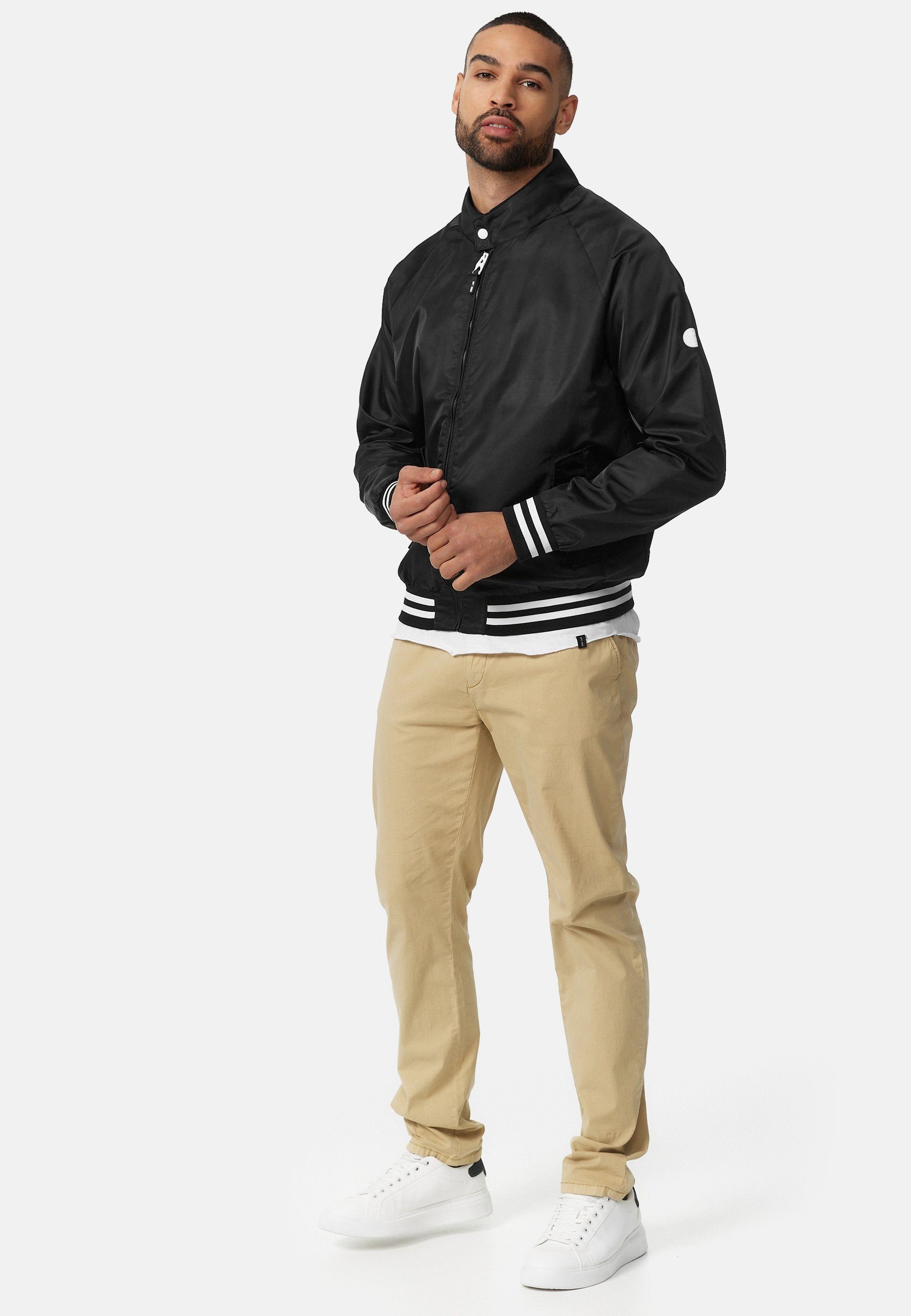 Indicode Sommerjacke Herren Ayser Übergangsjacke Herrenjacke mit Stehkragen & gerippten Arm-und Saumabschluss