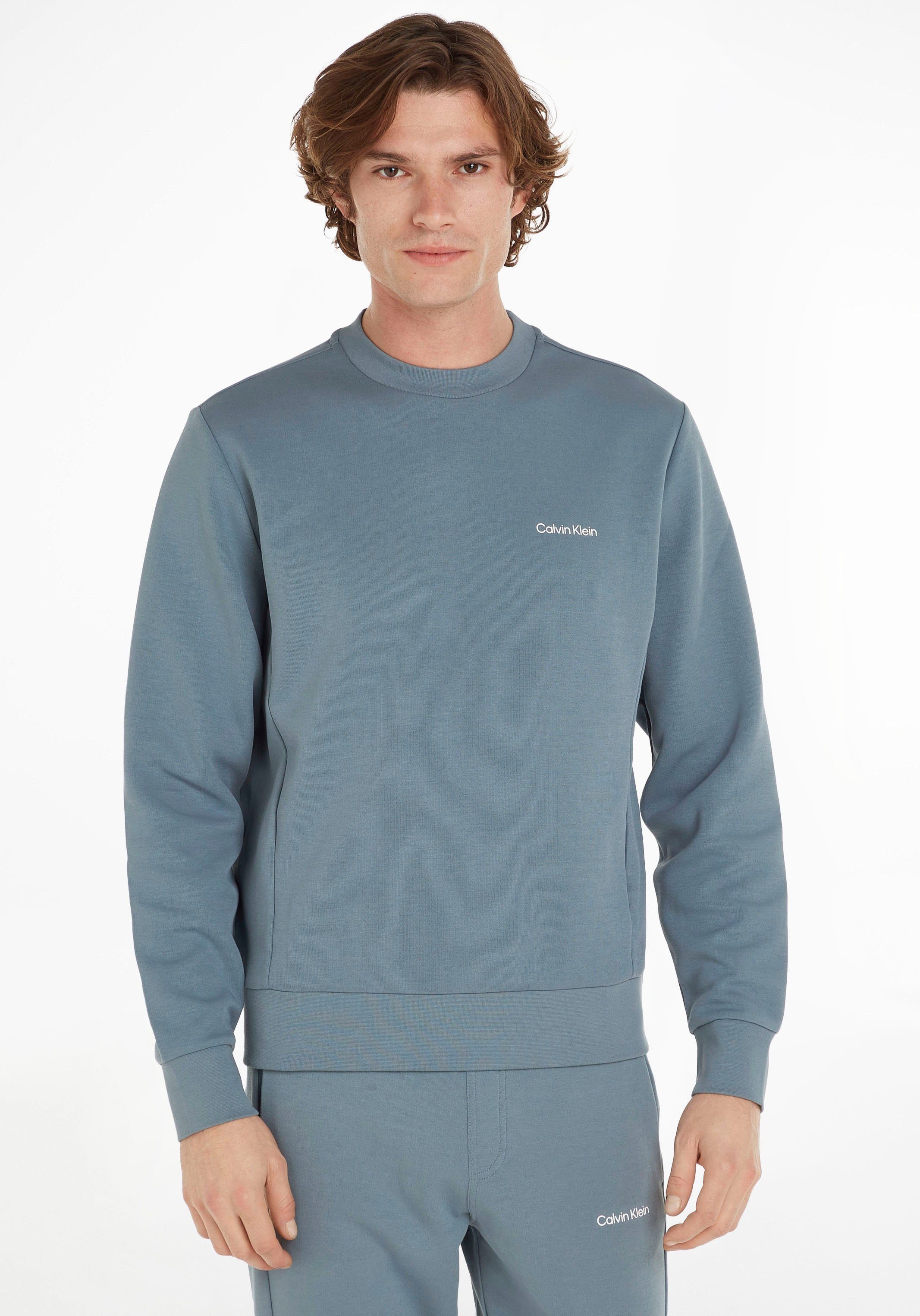Calvin Klein Sweatshirt MICRO LOGO REPREVE SWEATSHIRT mit halsnahmen Rundhalsausschnitt Grey Tar | Sweatshirts