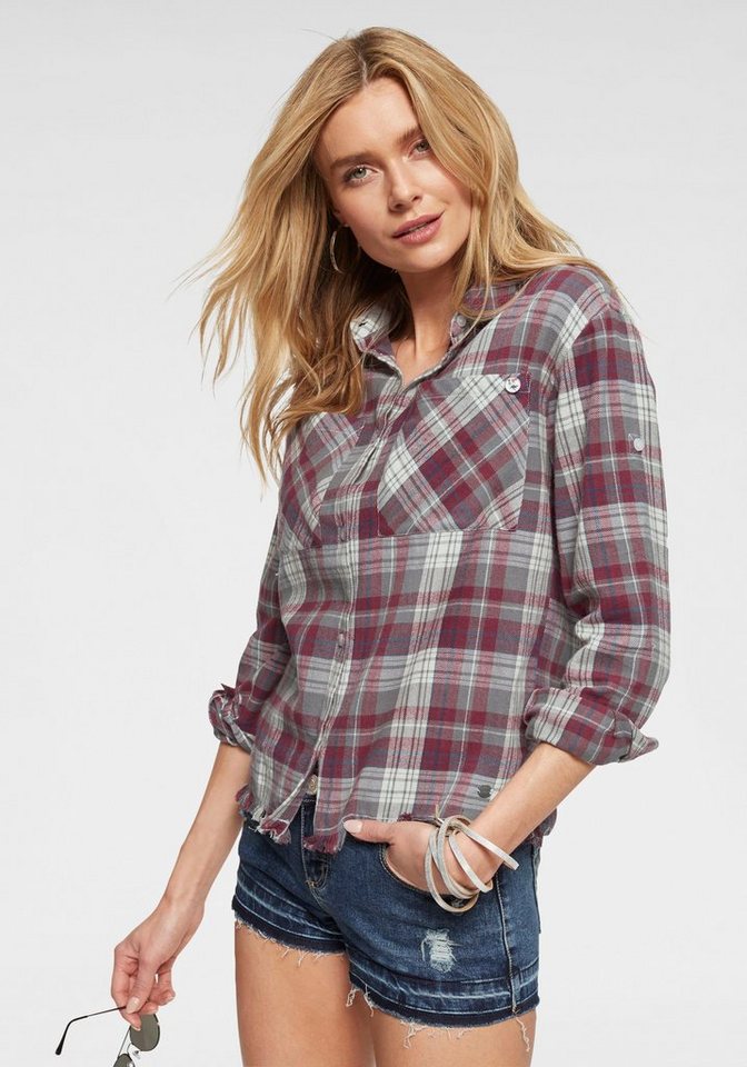 KangaROOS Karobluse mit ausgefranster Saumkante KangaROOS Karobluse mit ausgefranster Saumkante