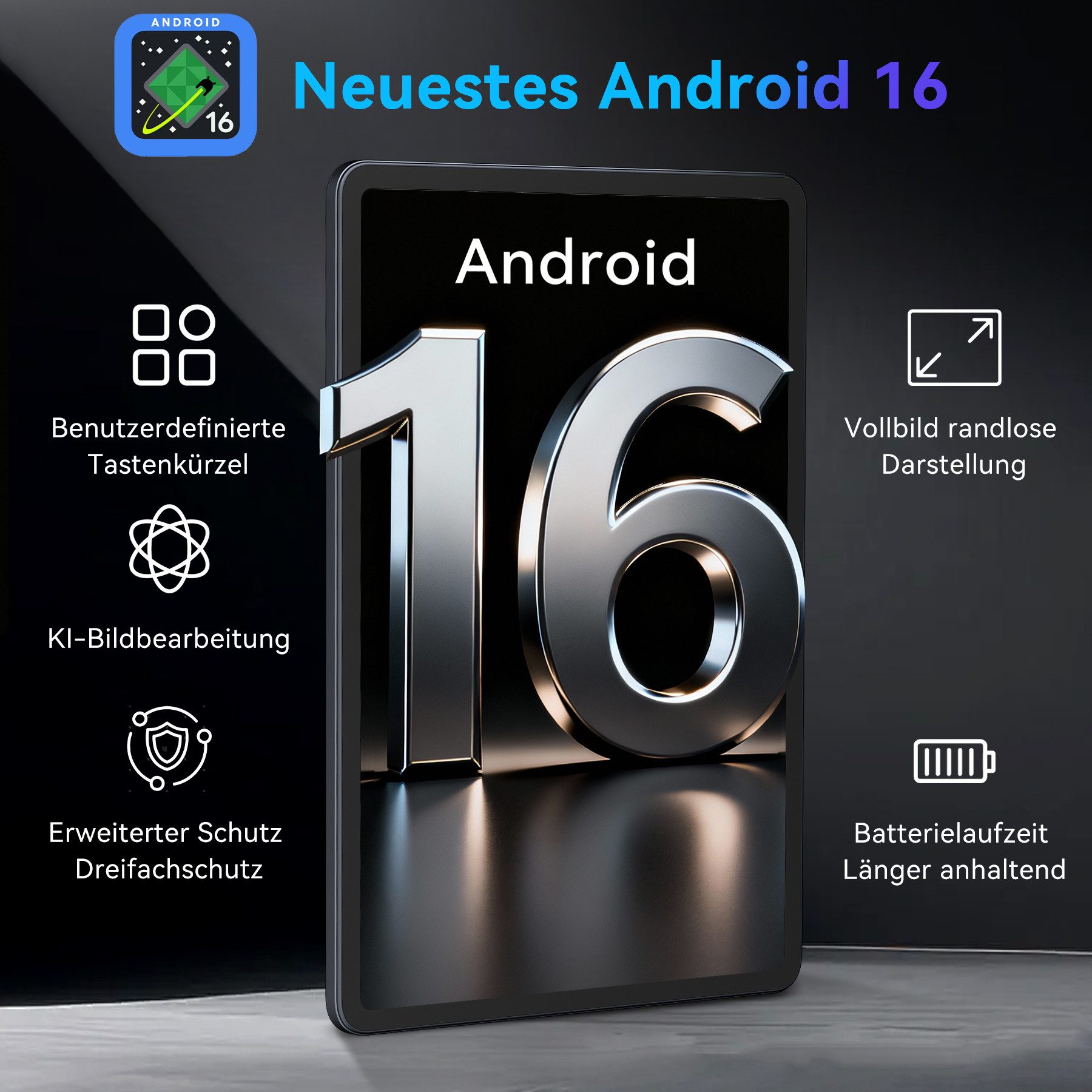 BESTTAB T60 12,2" Android 16 5GWIFI 4G LTE Tastatur/Maus/Hülle Tablet Tablet (12.2", 256 GB, Andriod 16, Android 16,4G LTE,10000 mAh,KI-Unterstützung, mit Zubehör)