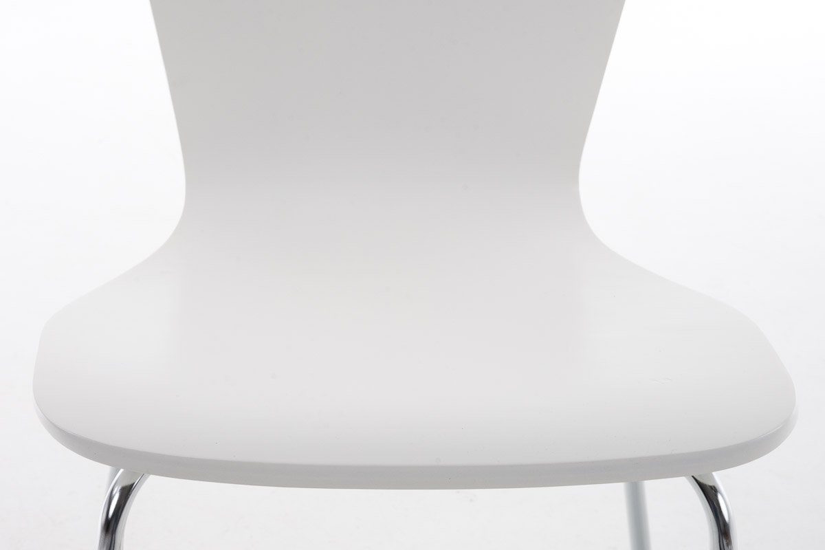 - Sitzfläche Sitzfläche: (Besprechungsstuhl mit ergonomisch - Konferenzstuhl TPFLiving - Warteraumstuhl geformter chrom Metall weiß Holz Besucherstuhl - Messestuhl), Gestell: Jaron