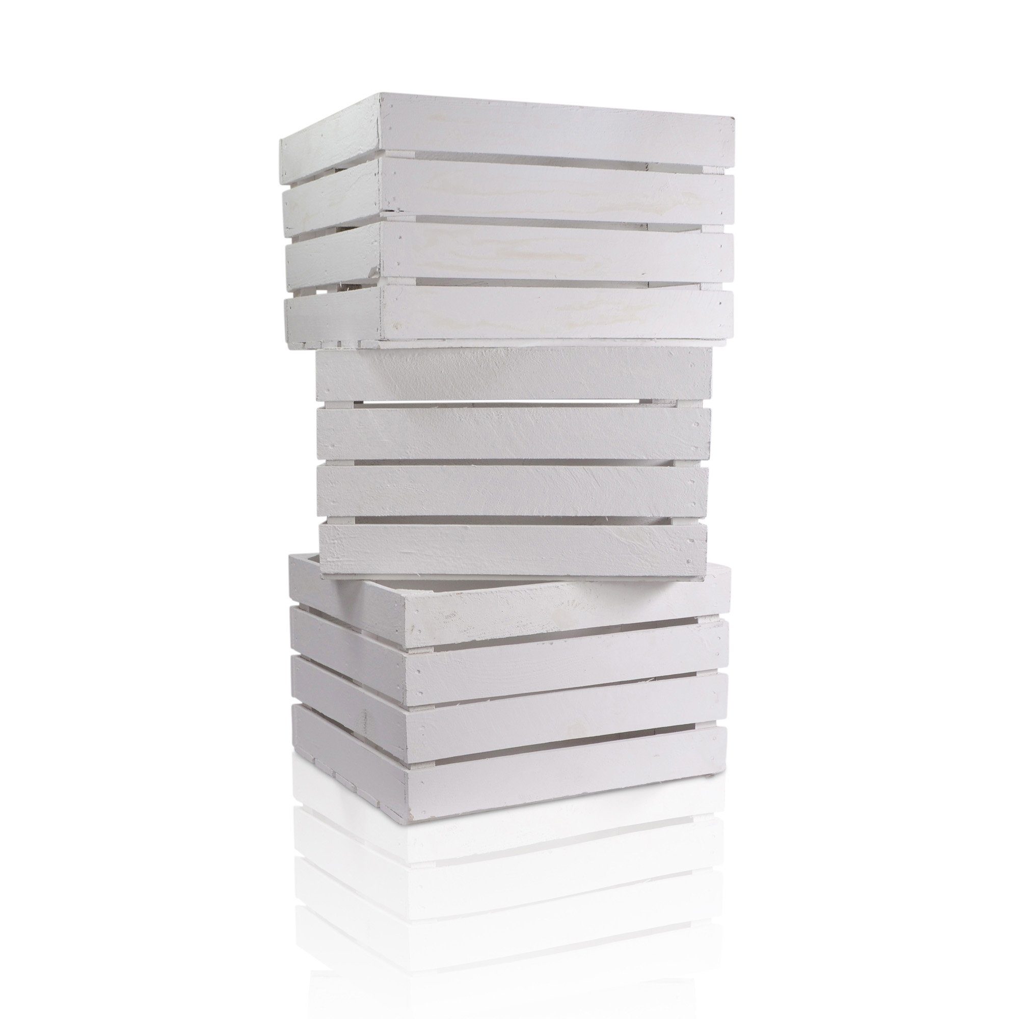 CHICCIE Holzkiste Langes Regal Weiß 50x40x30cm günstig online kaufen