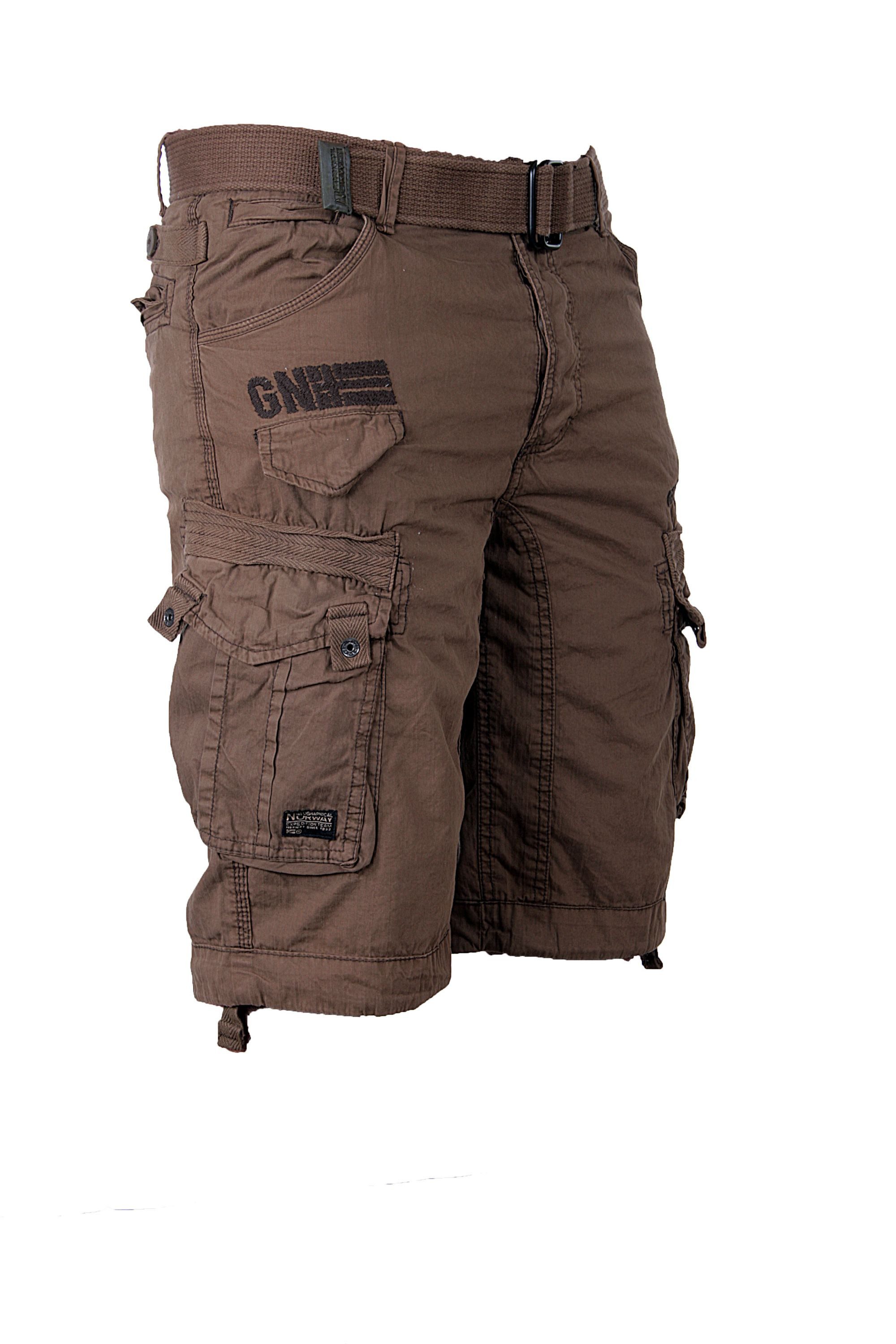 Geographical Norway Shorts Herren Cargo Shorts kurze Hose Short Bermuda Knielang Gürtel Sommer – Bild 2 von 5