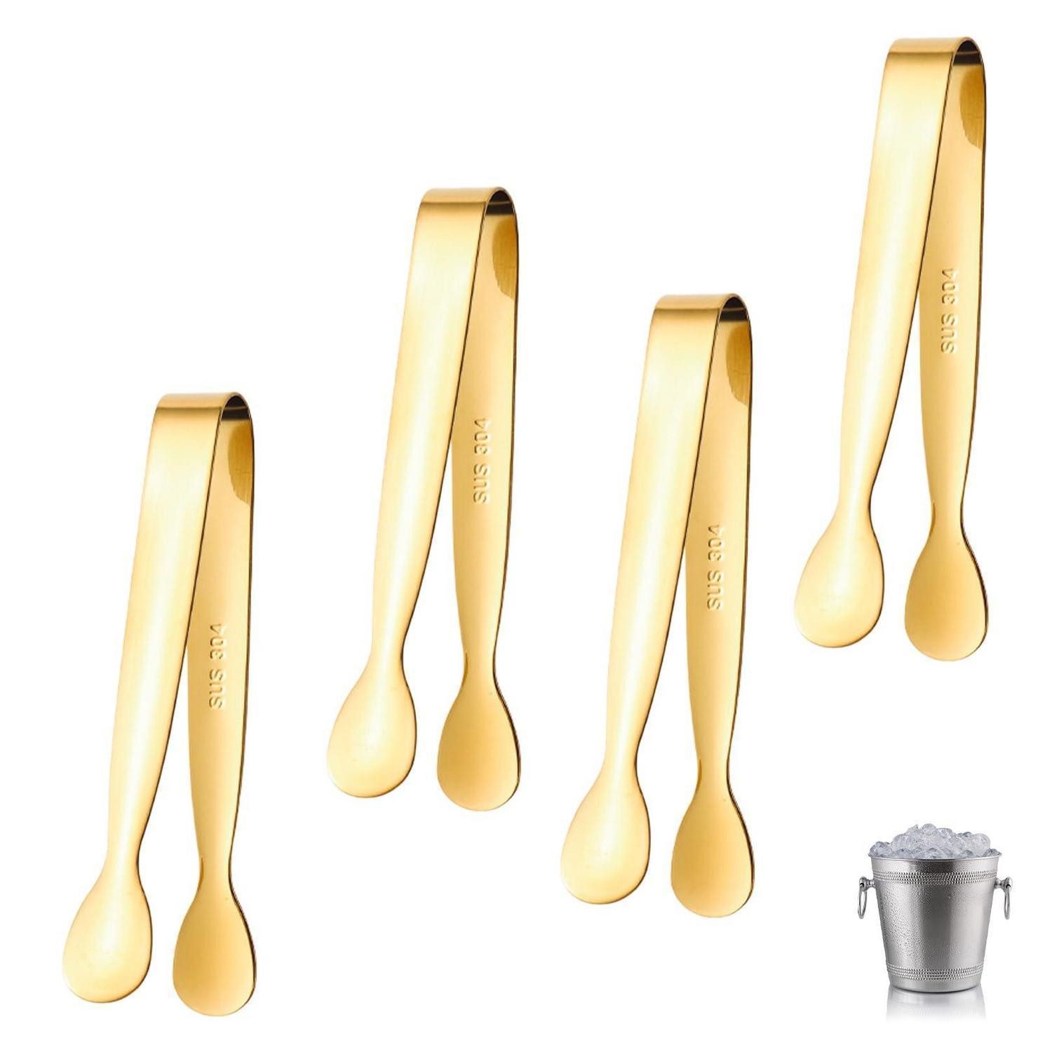 LuxusKollektion Servierzange Zuckerzangen 4er Set Golden