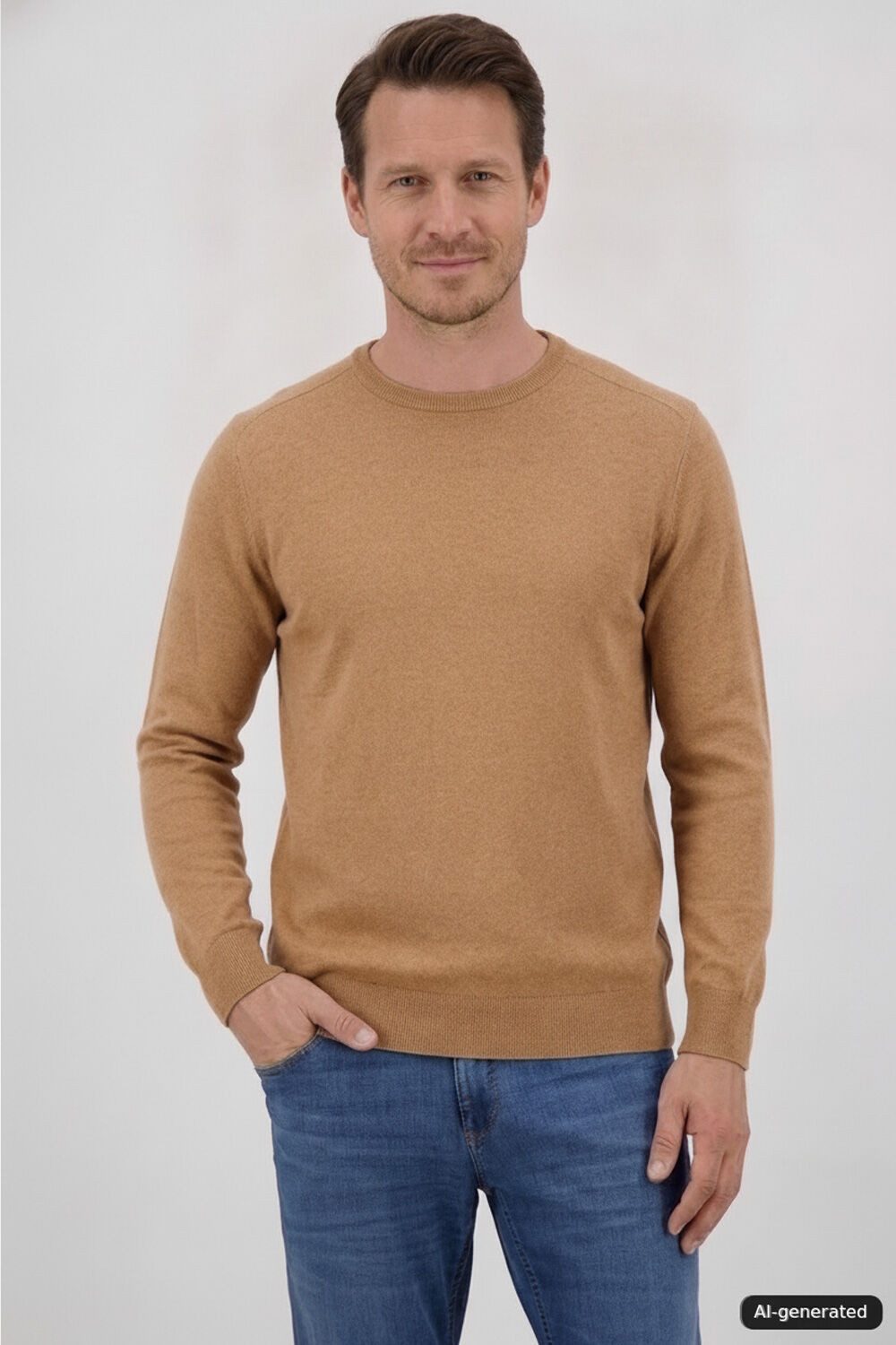 Atelier GARDEUR Strickpullover aus Baumwoll-Kaschmir-Mix