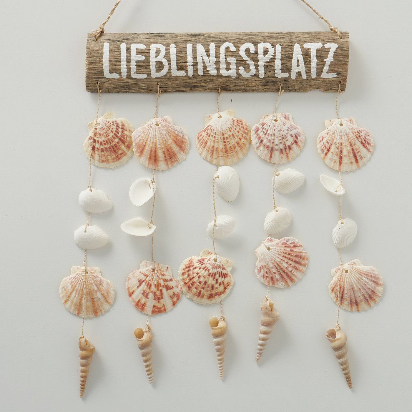 ReWu Wanddekoobjekt Lieblingsplatz Schild mit Muscheldekoration günstig online kaufen