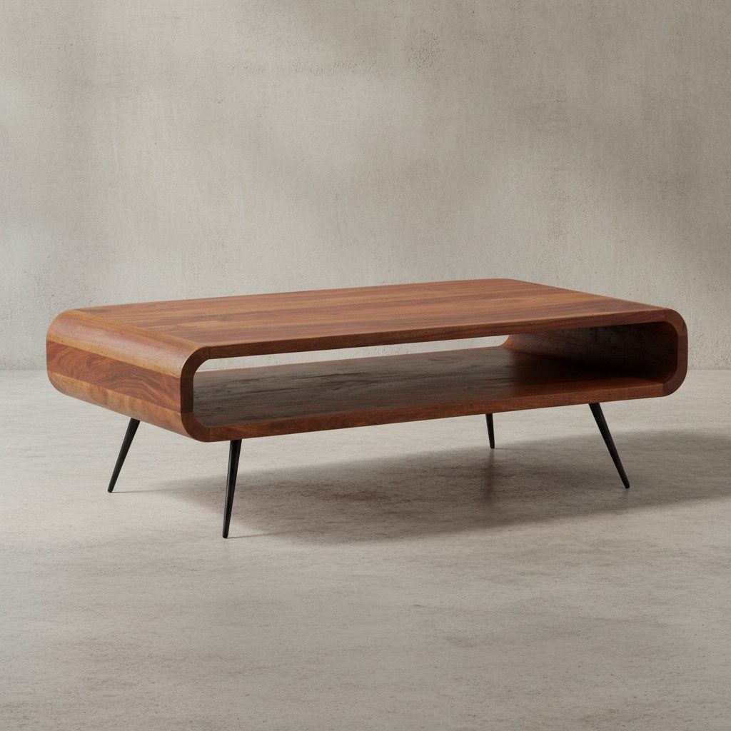 KADIMA DESIGN Couchtisch Massivholz Tisch modern elegant mit Staufach Wohnzimmertisch