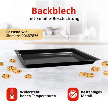 SIEMENS Backblech Fettpfanne 00437876 mit Träger, Metall emailliert, 430x365x40 mm für Backofen