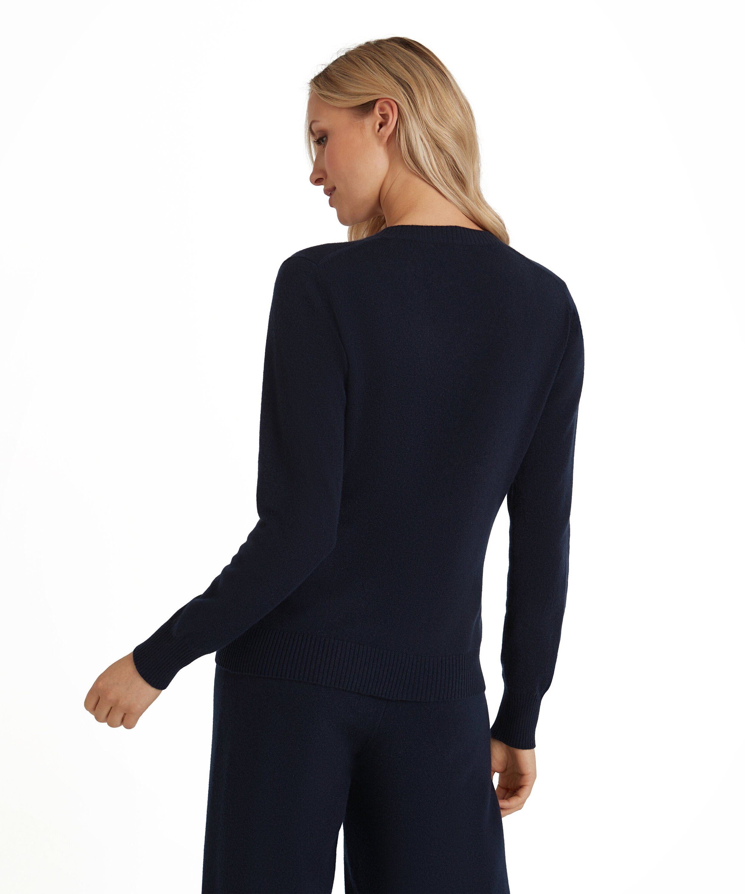 FALKE aus (6116) Strickpullover reinem blue (1-tlg) space Kaschmir