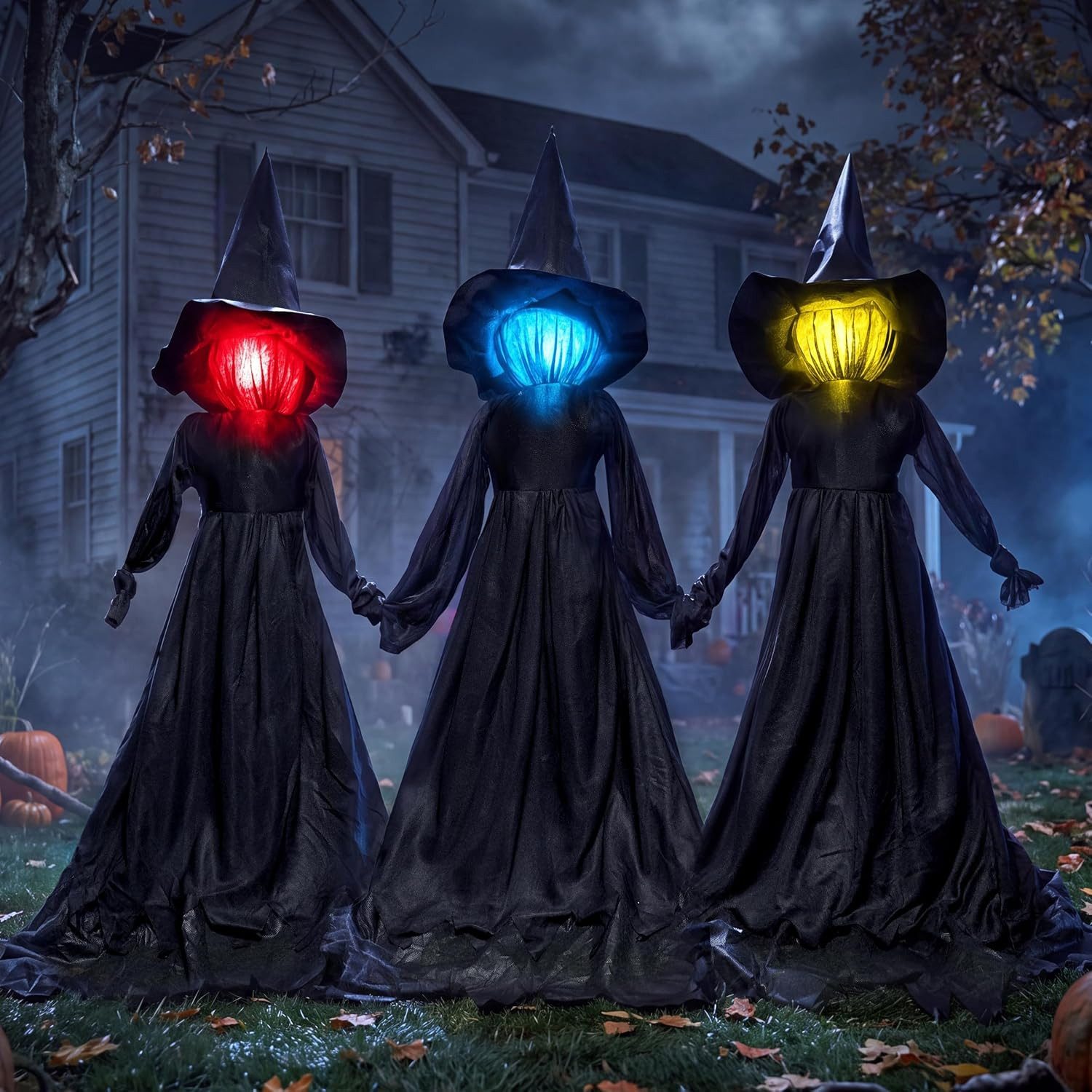 JOYIN Dekofigur JOYIN 3 Stück Hexenhof Dekorationen Halloween Rasen Stecker